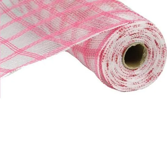 10.5" Dark Pink Faux Jute Check Mesh RY8306F1