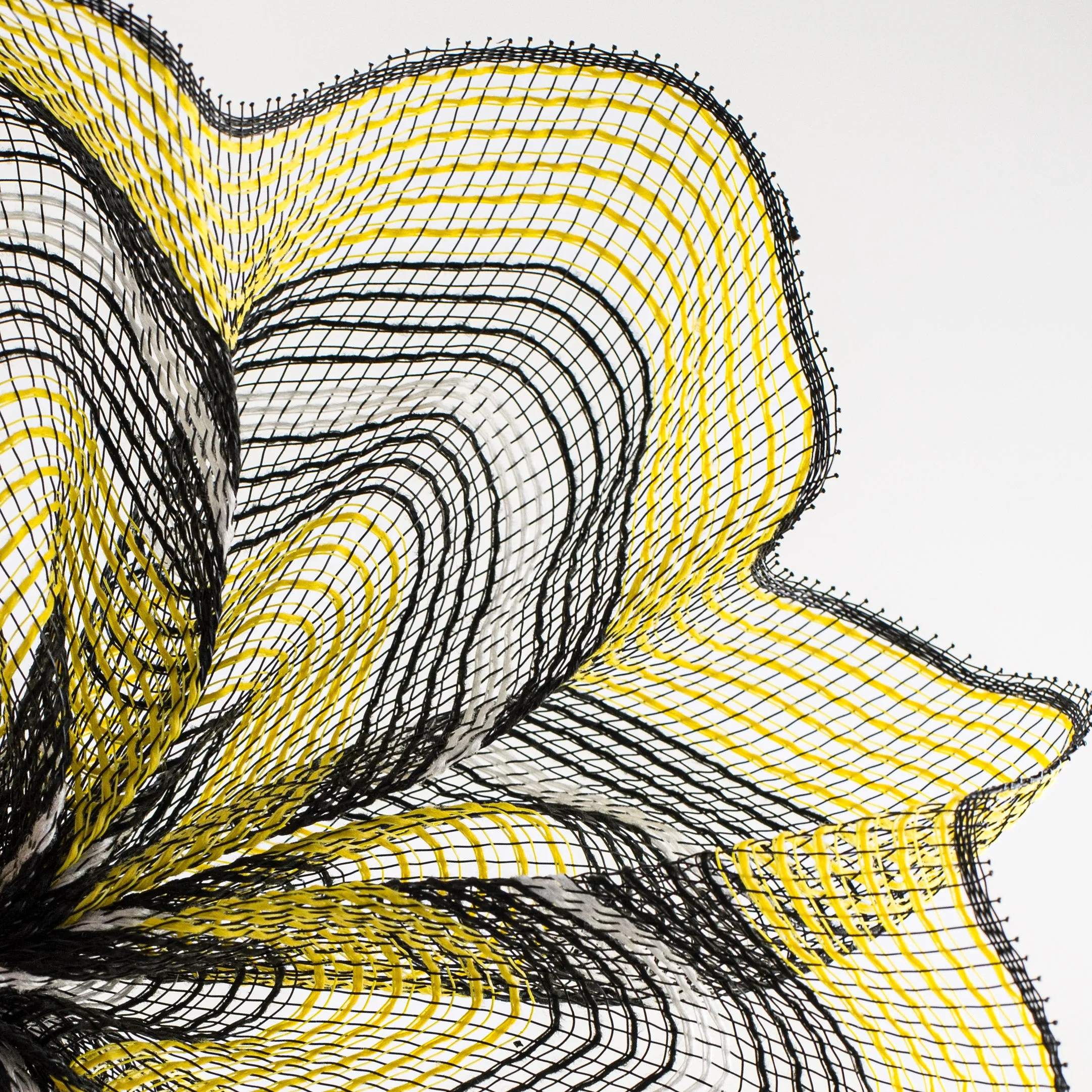 10" Bold Stripe Fabric Mesh: Yellow, Black, White
