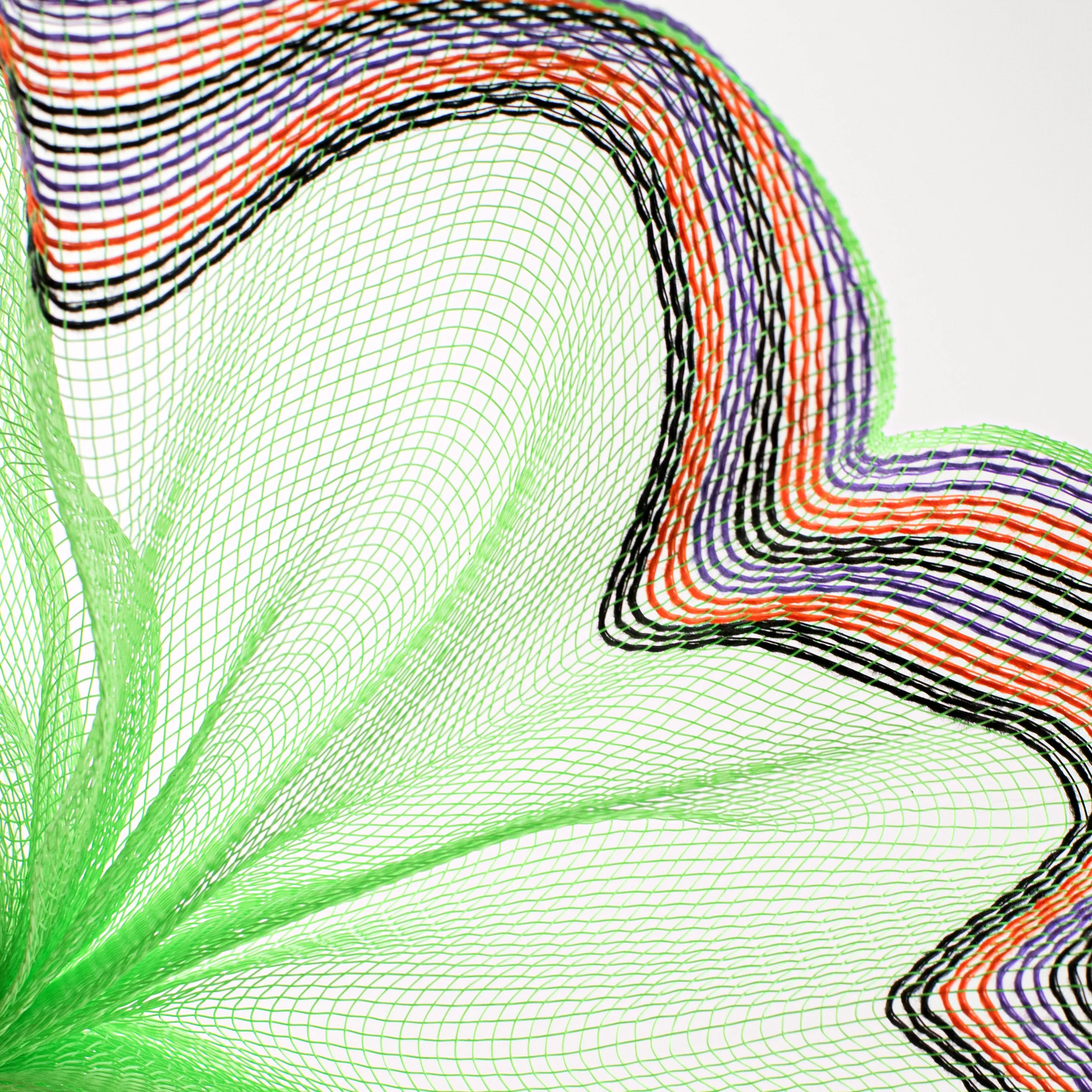 10" Border Stripe Mesh: Lime, Purple, Orange, Black