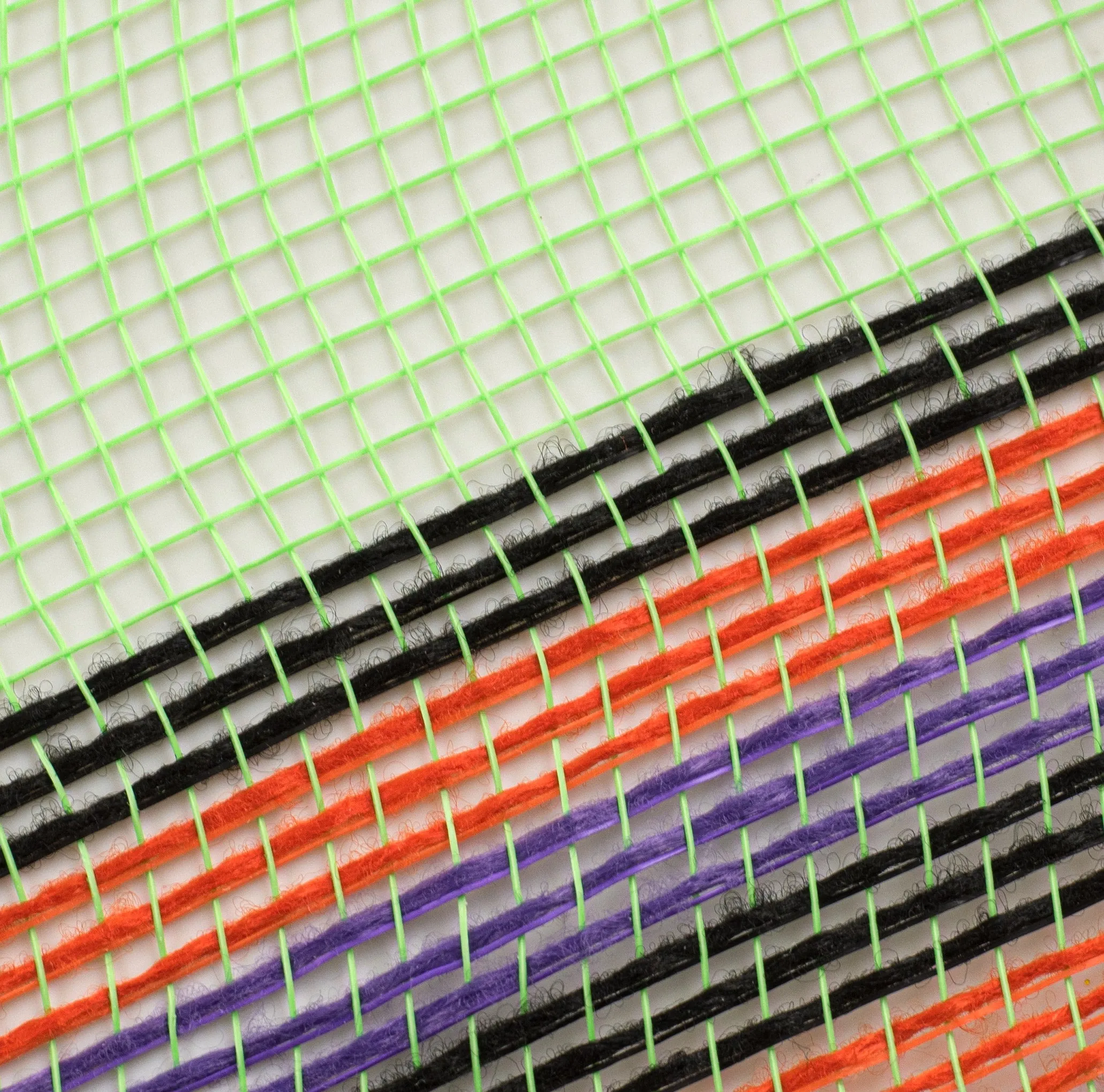 10" Border Stripe Mesh: Lime, Purple, Orange, Black