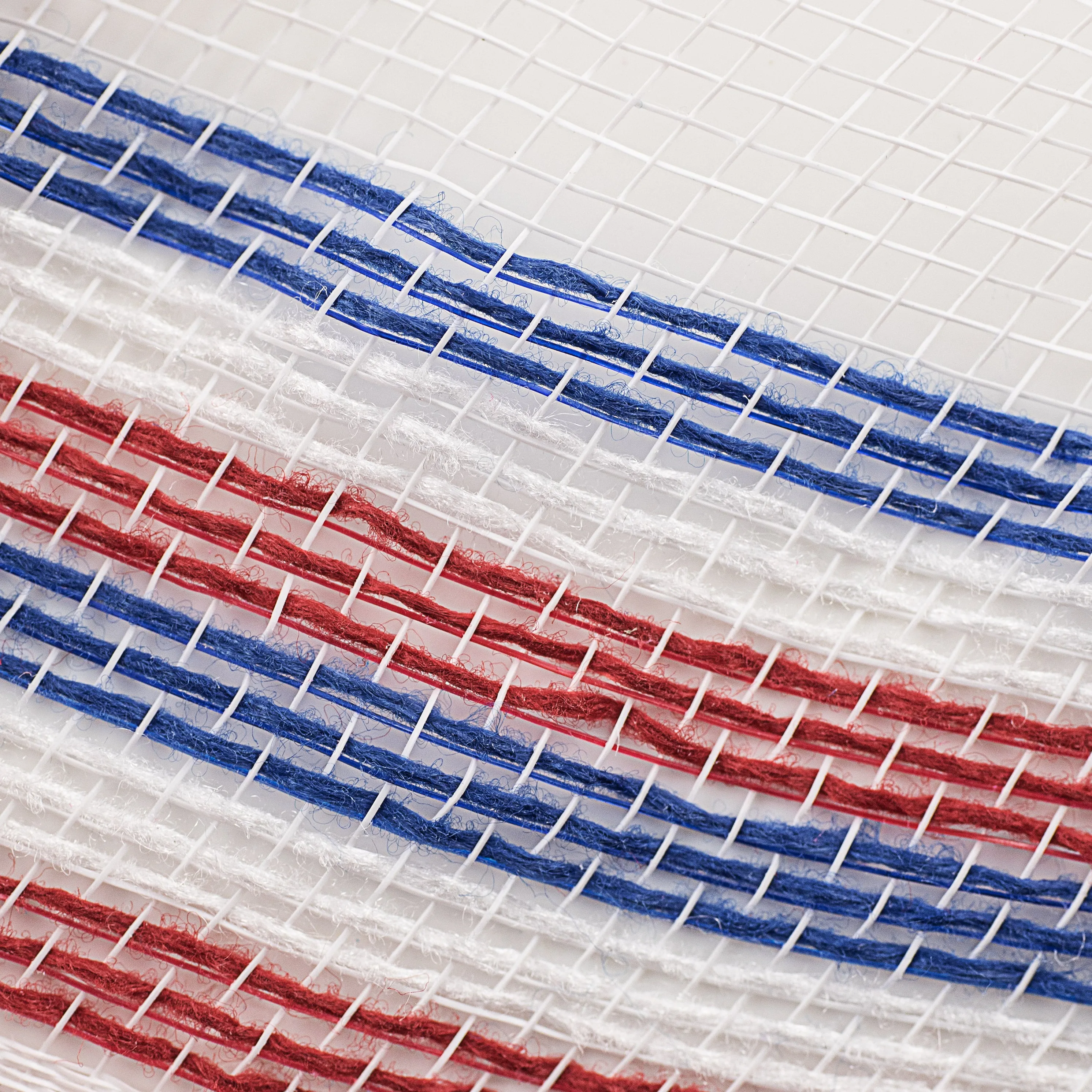 10" Border Stripe Mesh: White, Red, Blue