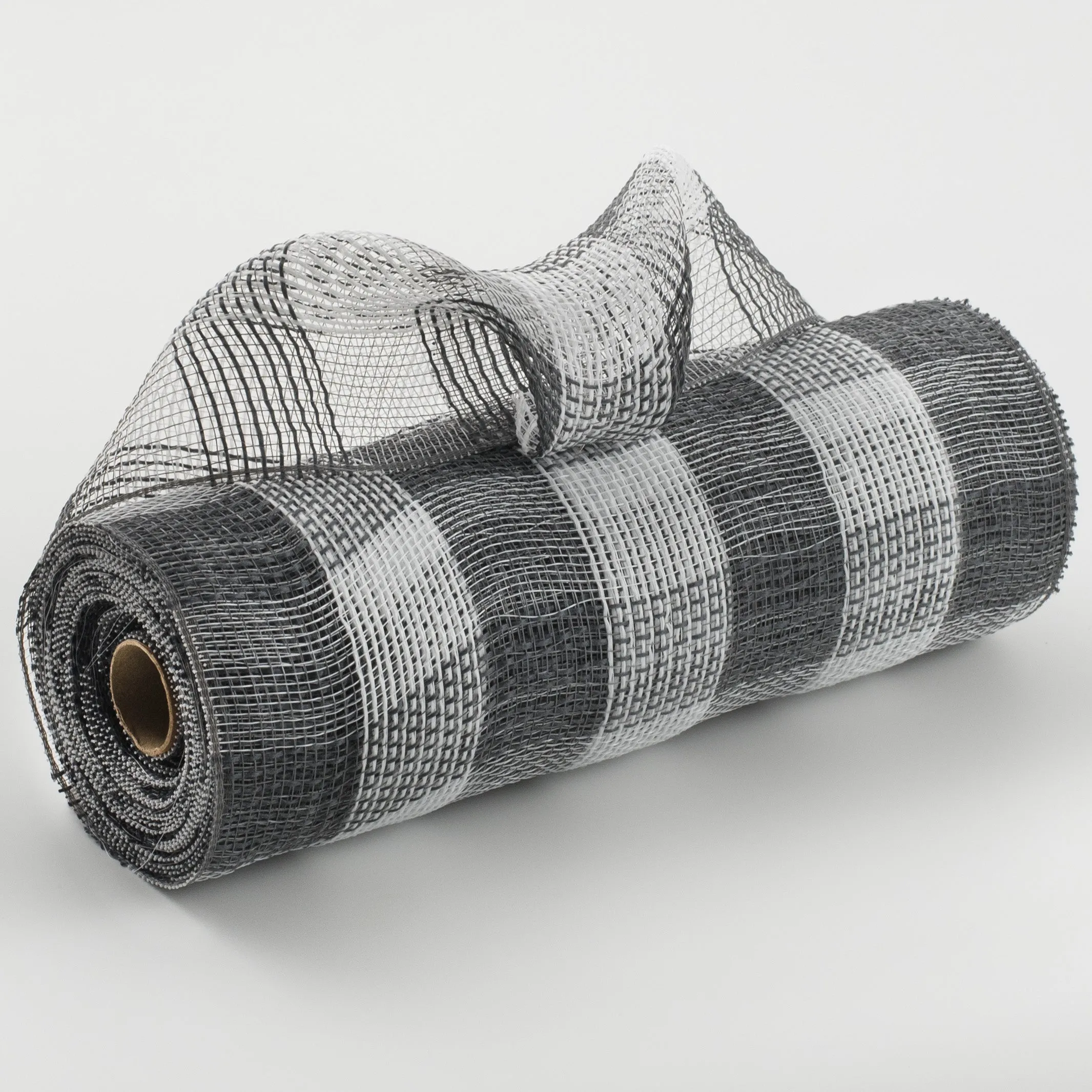 10" Buffalo Plaid Mesh: Grey & White