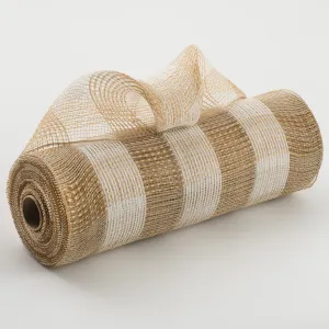 10" Buffalo Plaid Mesh: Natural & White