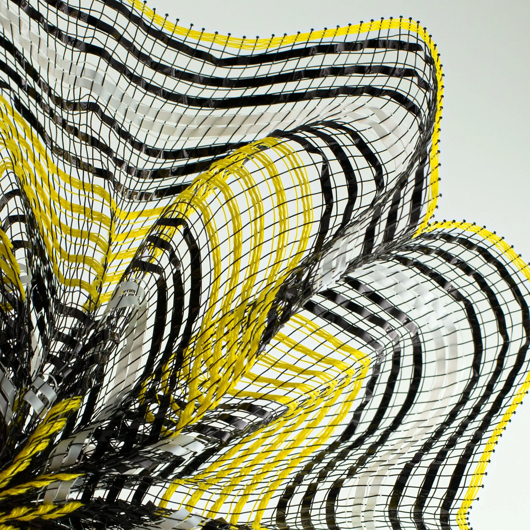 10" Fabric Bold Stripe Mesh: Yellow, Black, White