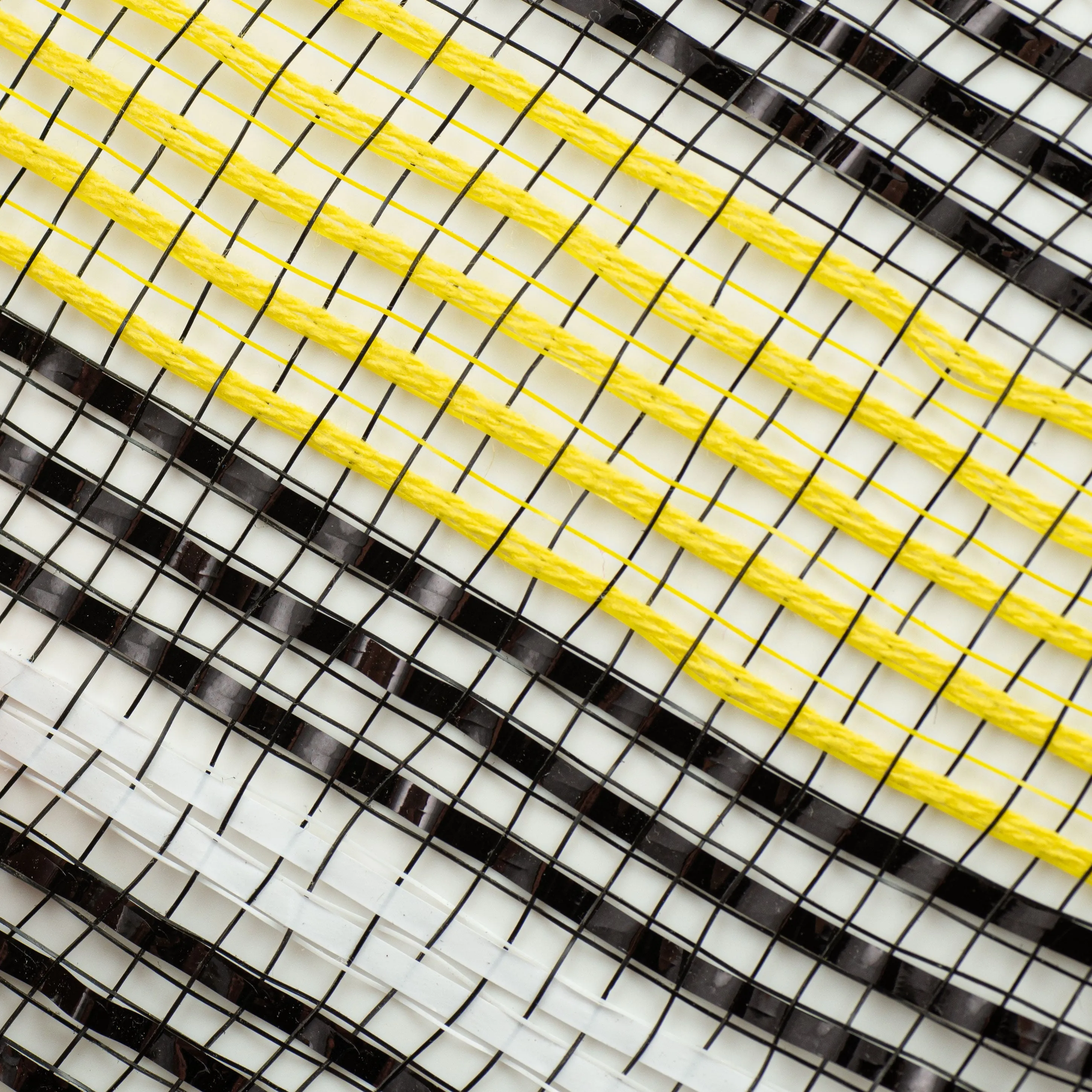 10" Fabric Bold Stripe Mesh: Yellow, Black, White
