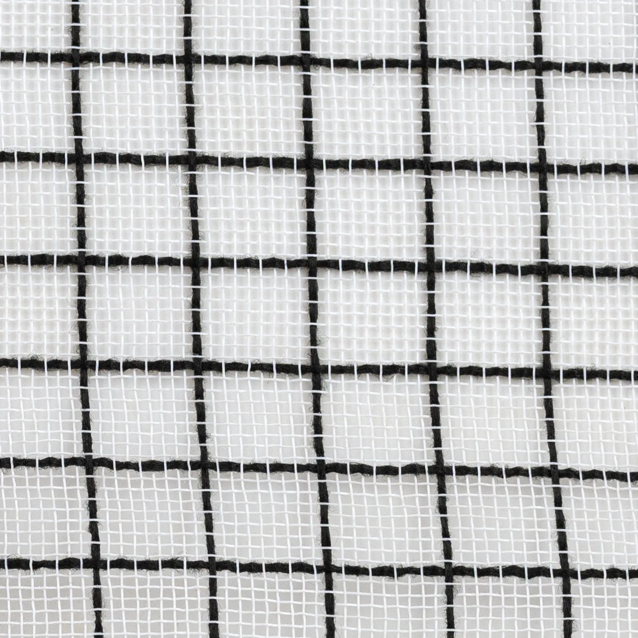 10" Fabric Fine Weave Check Mesh: White with Black