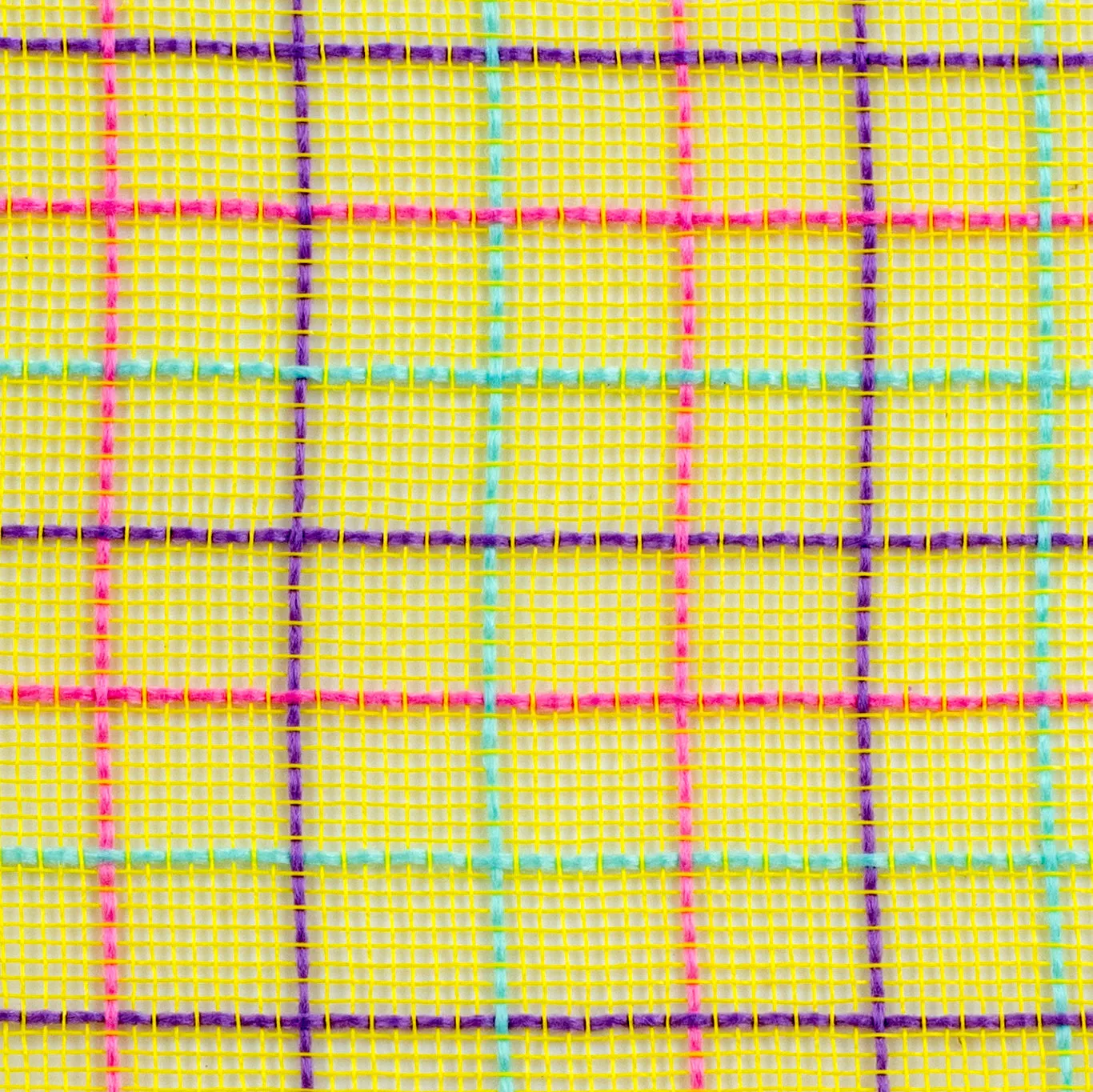 10" Fabric Fine Weave Check Mesh: Yellow with Lavender, Pink & Mint