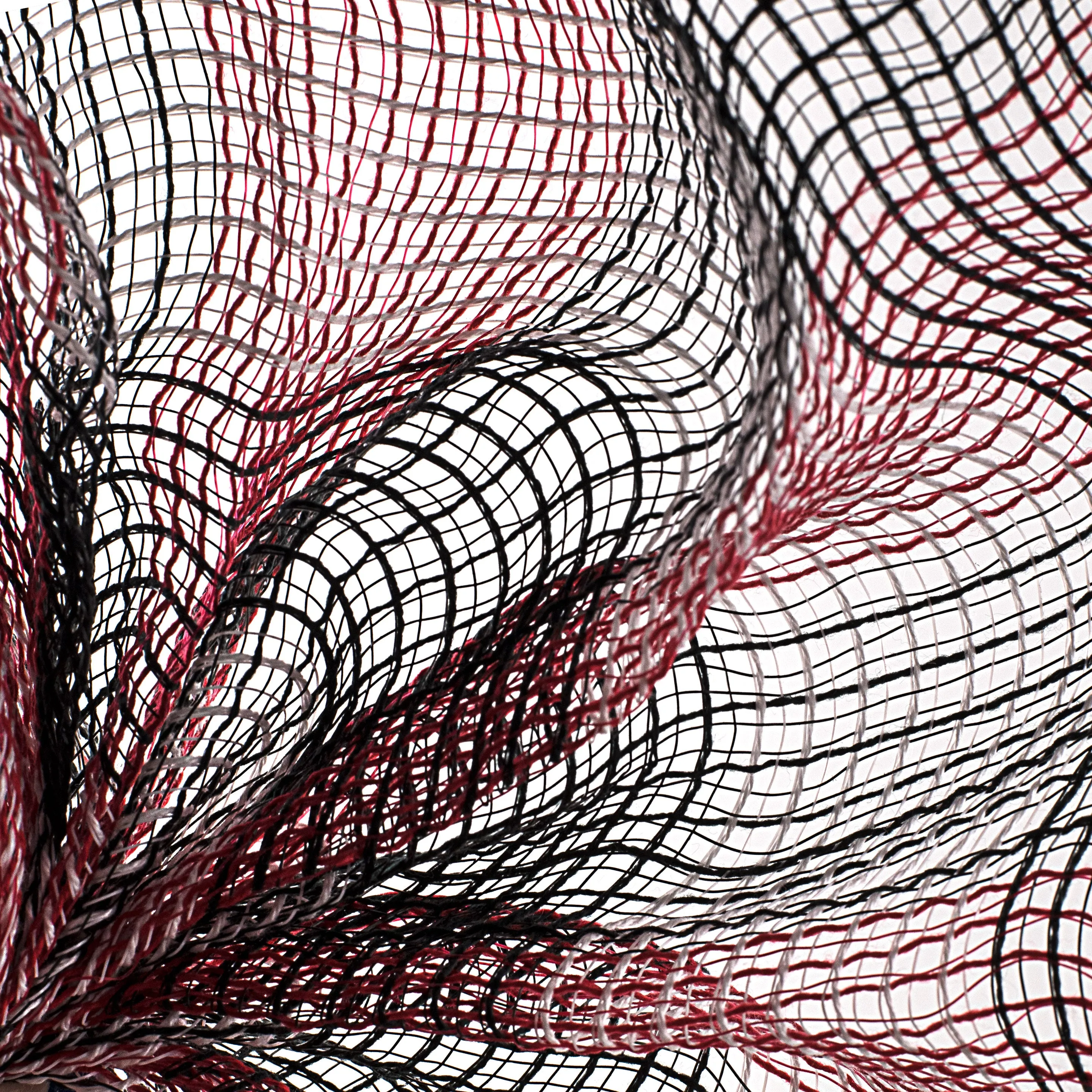 10" Fabric Mesh: Black, Red, White Plaid