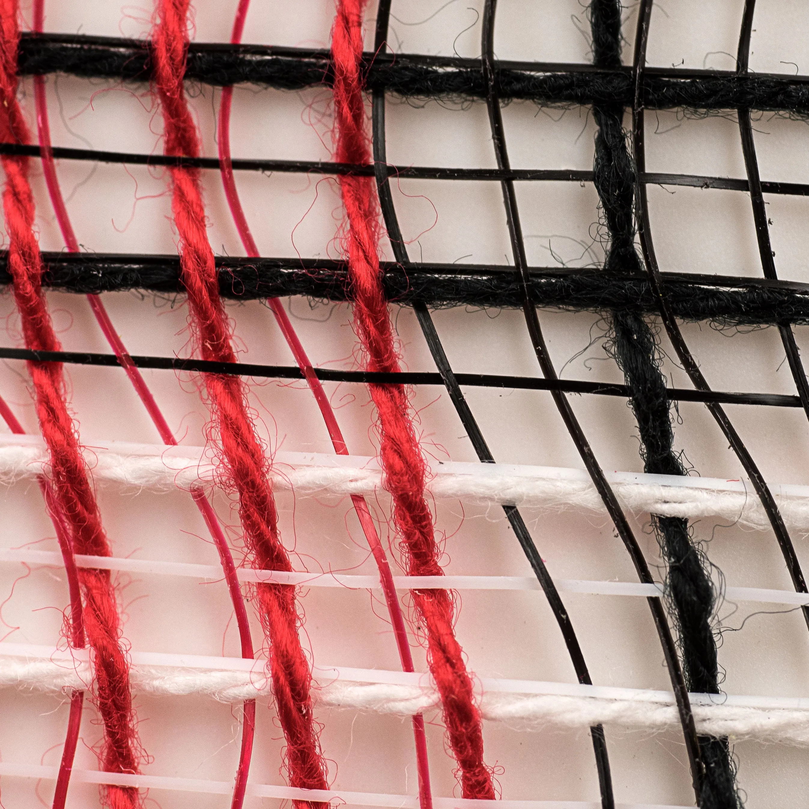 10" Fabric Mesh: Black, Red, White Plaid