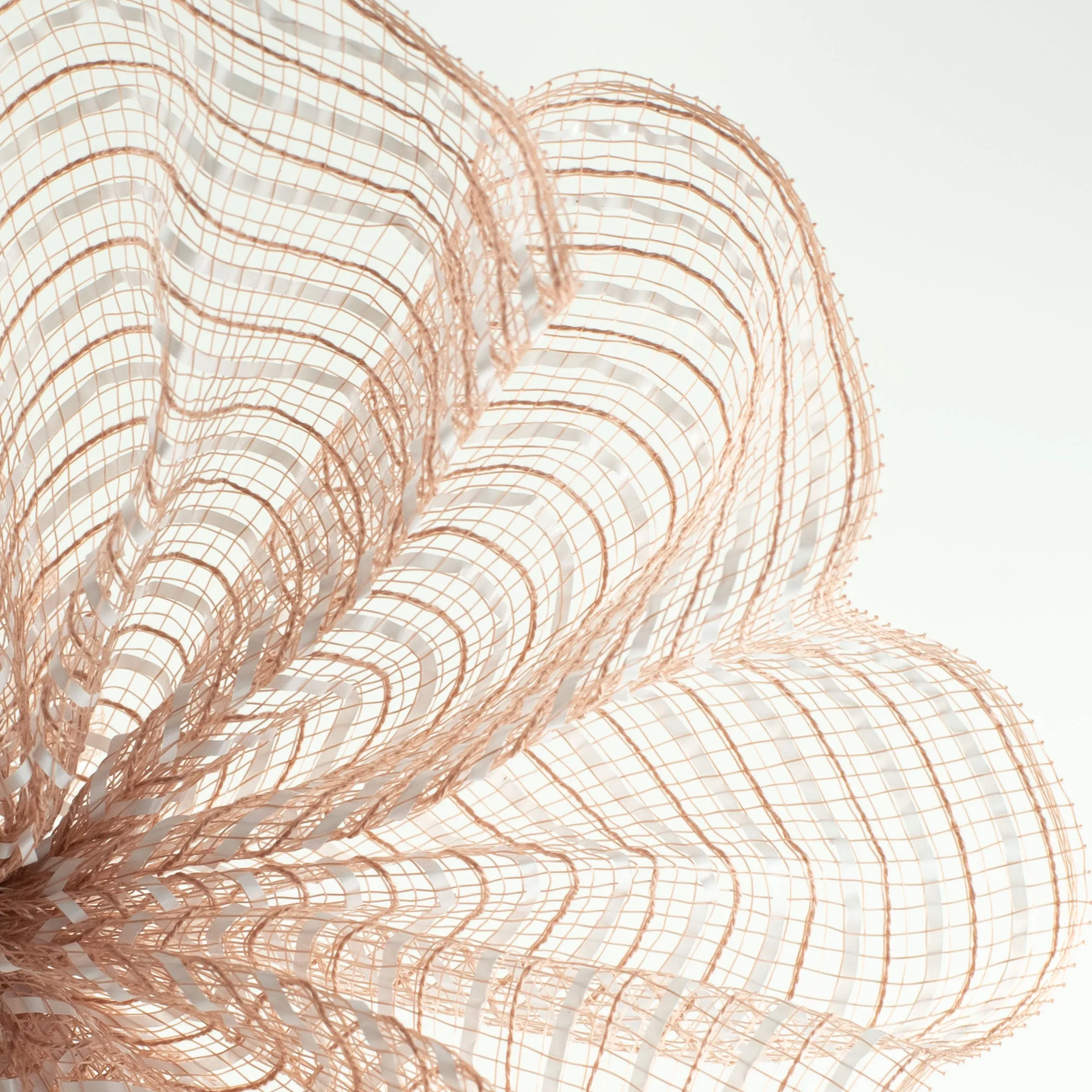 10" Fabric Stripe Mesh: Blush & White