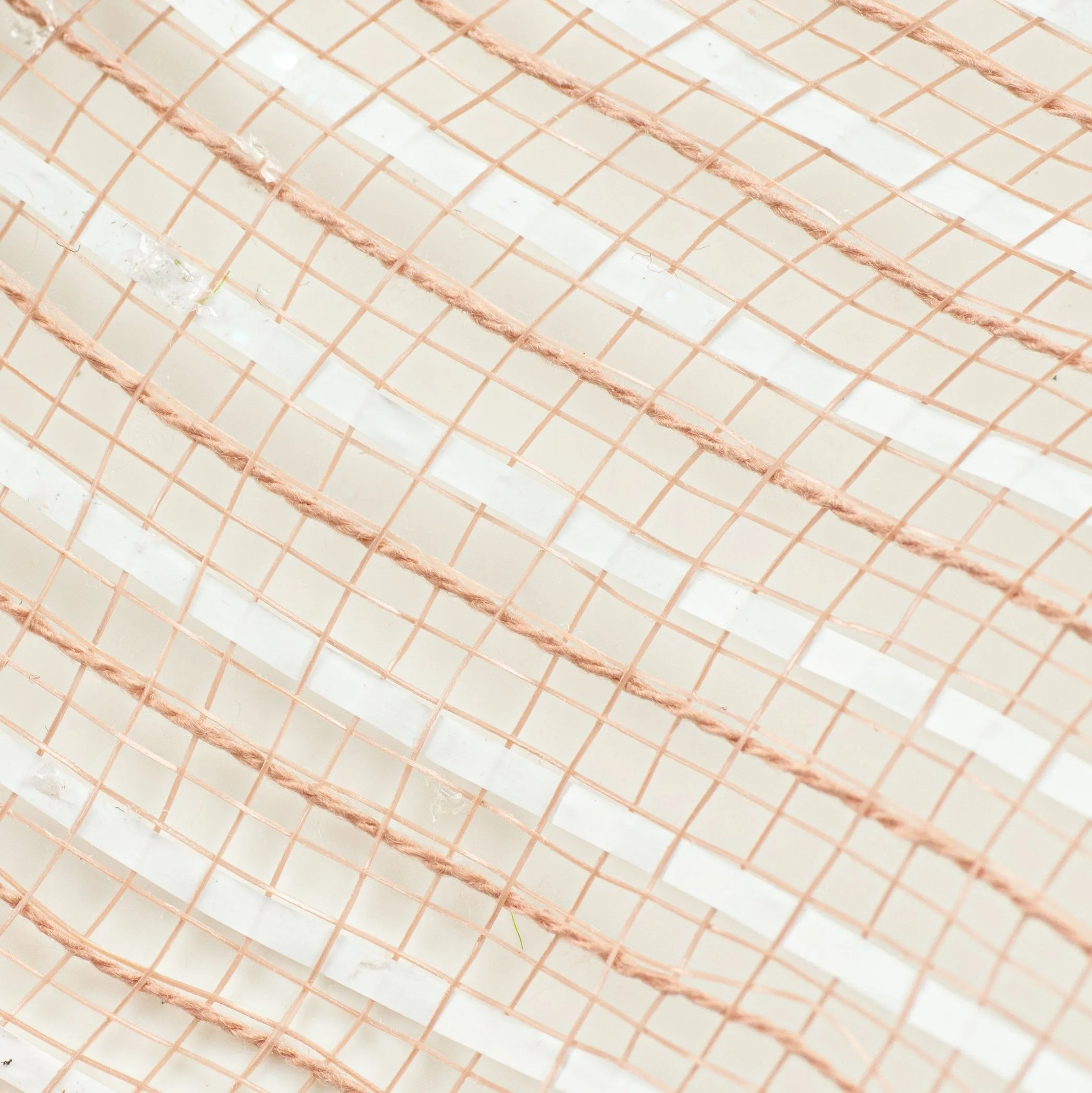 10" Fabric Stripe Mesh: Blush & White