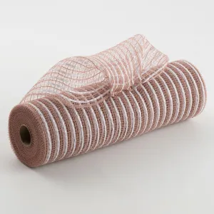 10" Fabric Stripe Mesh: Blush & White