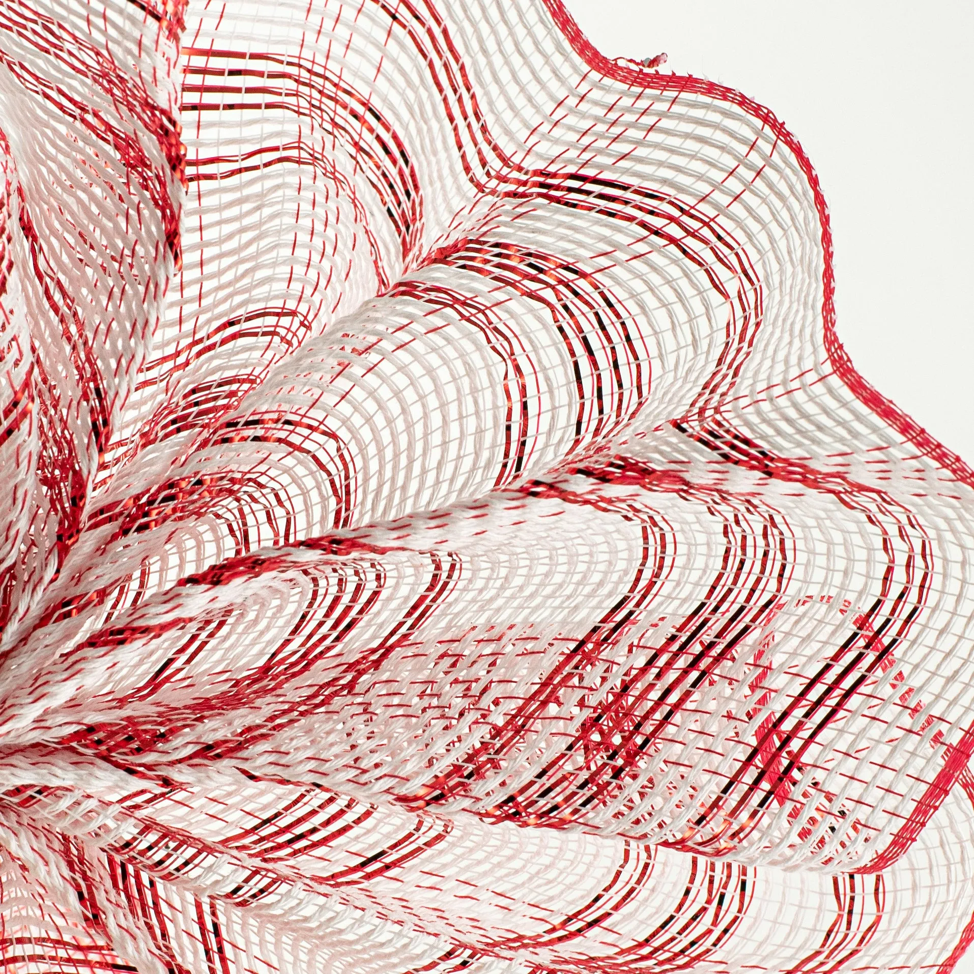 10" Foil Check Mesh: Red & White