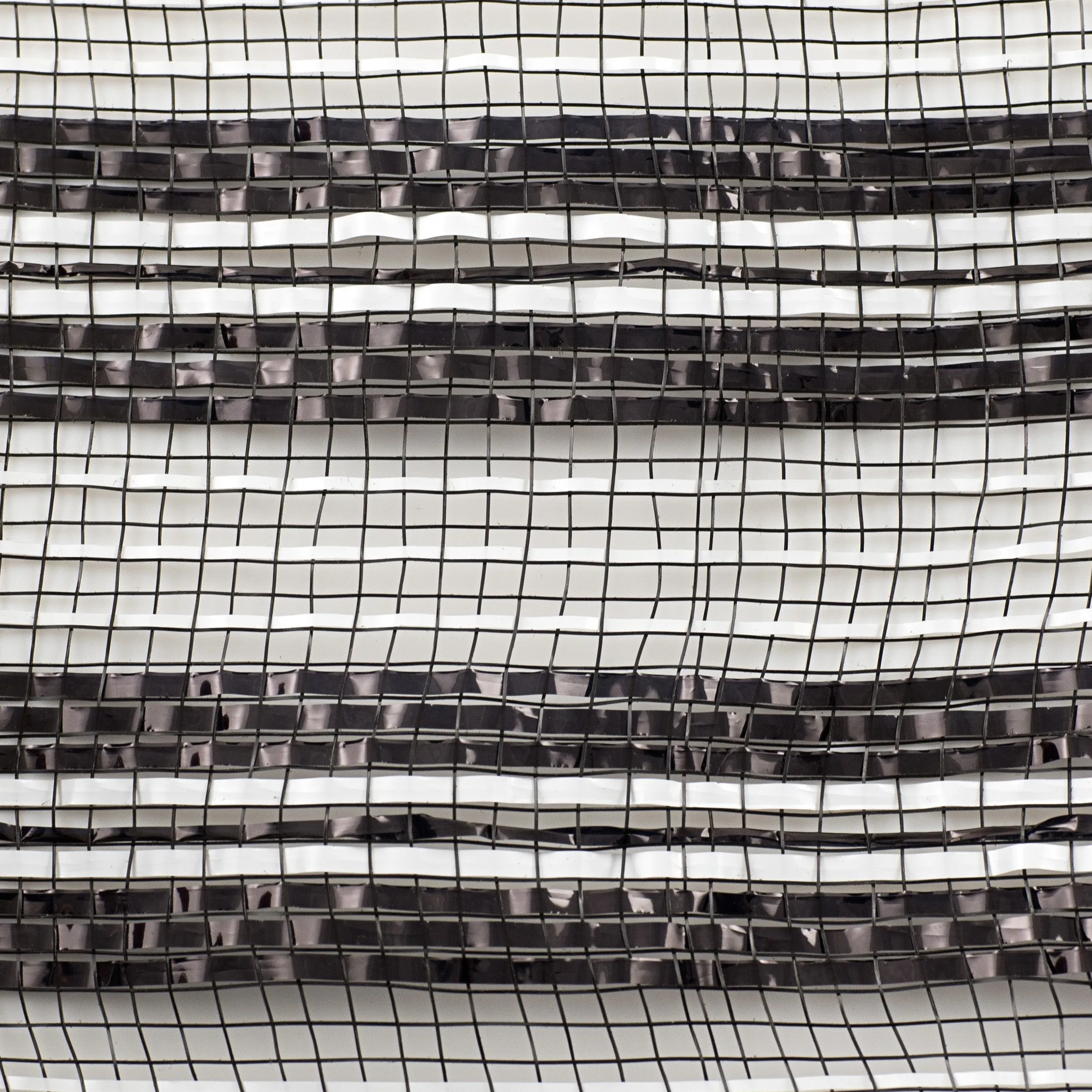10" Metallic Stripe Mesh: Black & White
