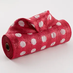 10" Polka Dot Woven Mesh: Red & White