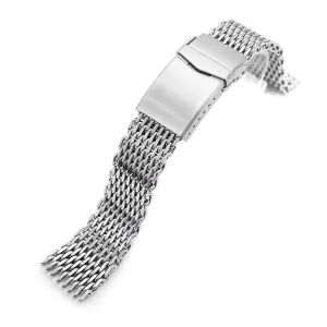 20mm Tapered "SHARK" Mesh Band, V-Clasp, Polished