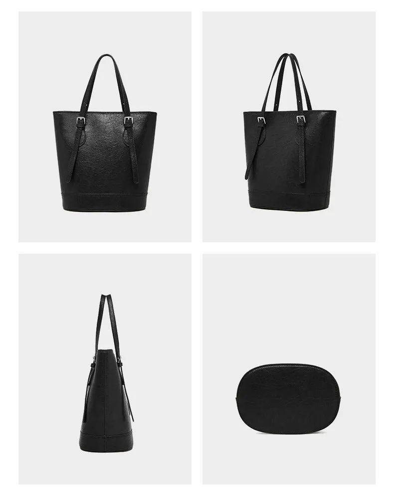 28.5CM Female Trendy Single Shoulder Underarm Large Capacity Bucket Bag 2915 Black