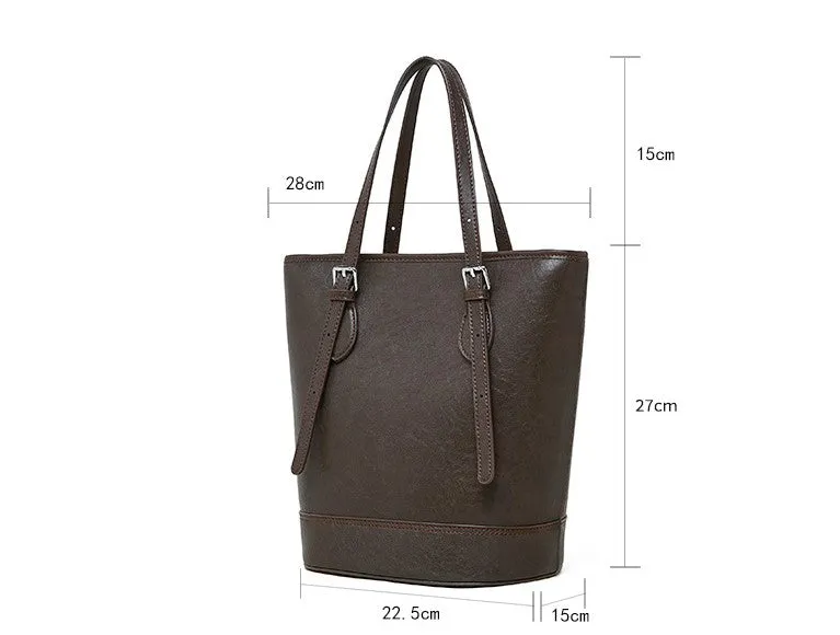 28.5CM Female Trendy Single Shoulder Underarm Large Capacity Bucket Bag 2915 Black