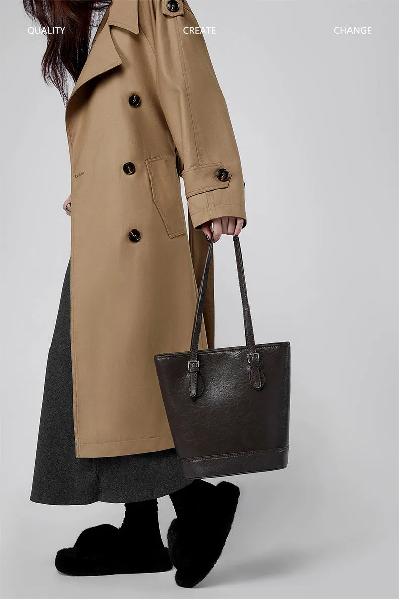 28.5CM Female Trendy Single Shoulder Underarm Large Capacity Bucket Bag 2915 Black