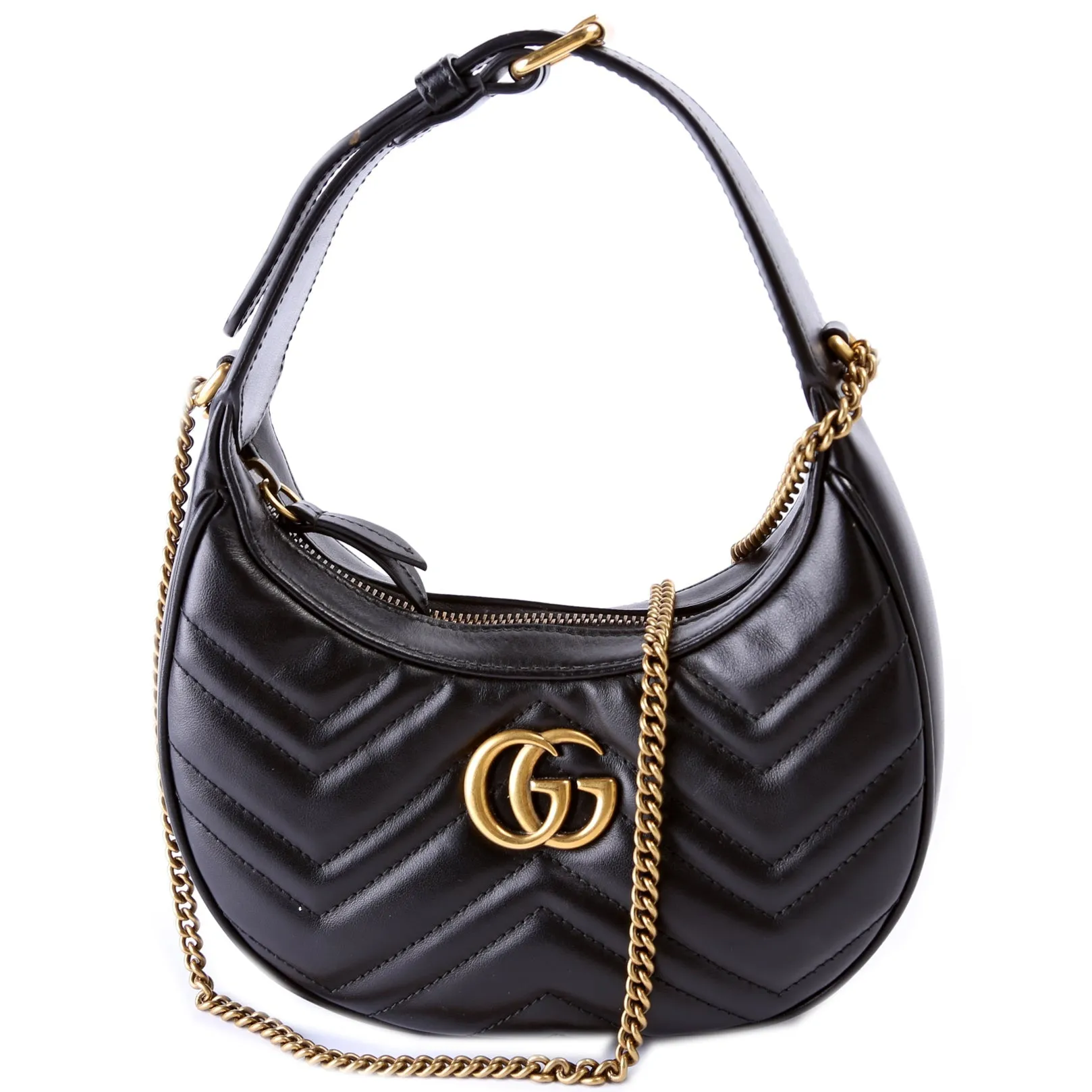 699514 GG Marmont Half-Moon Mini Bag