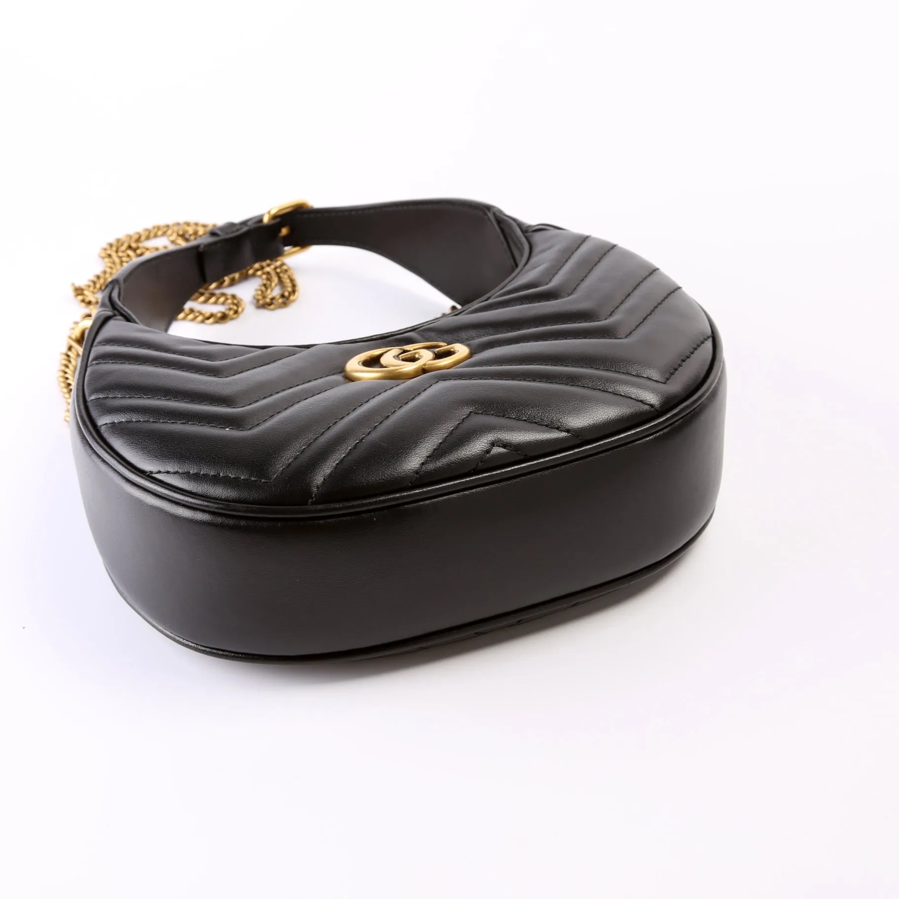 699514 GG Marmont Half-Moon Mini Bag