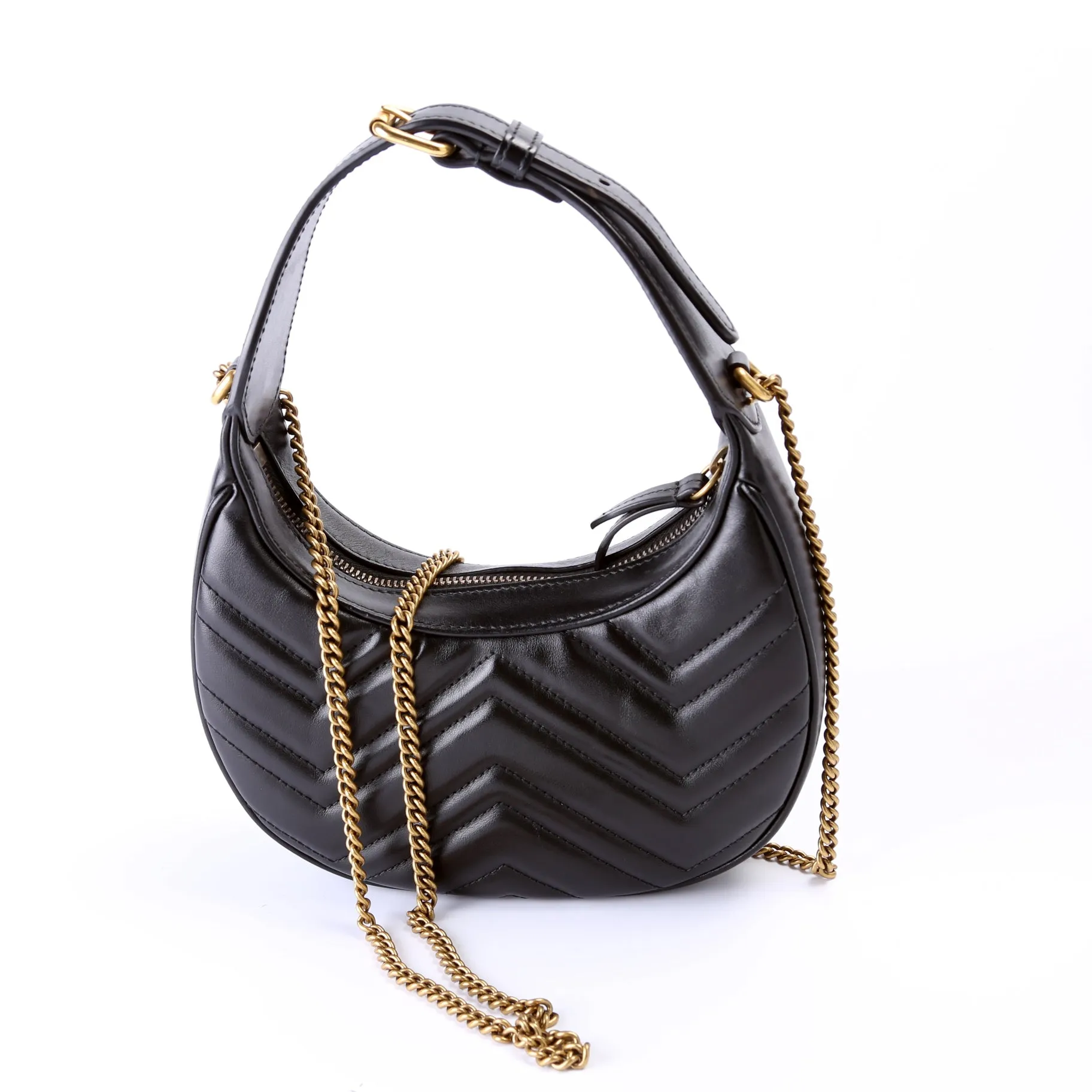 699514 GG Marmont Half-Moon Mini Bag