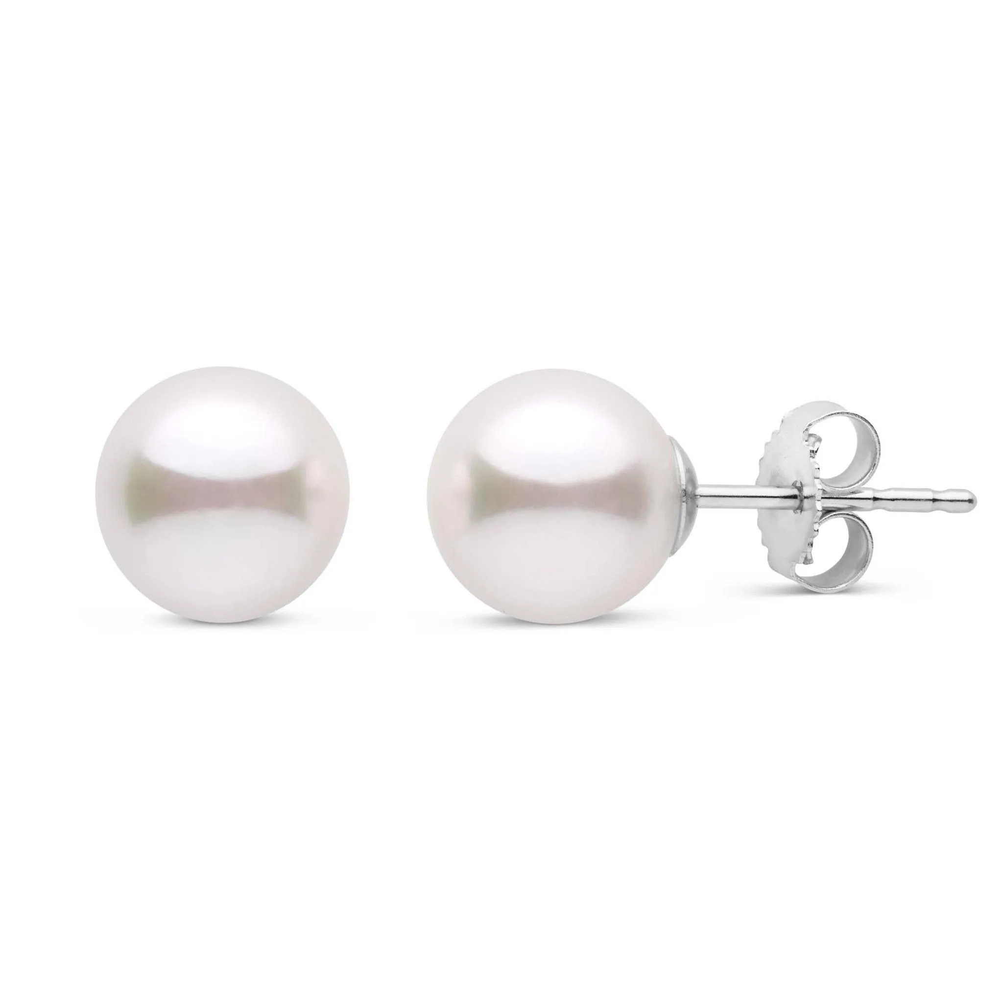 7.5-8.0 mm White Akoya AA  Pearl Stud Earrings