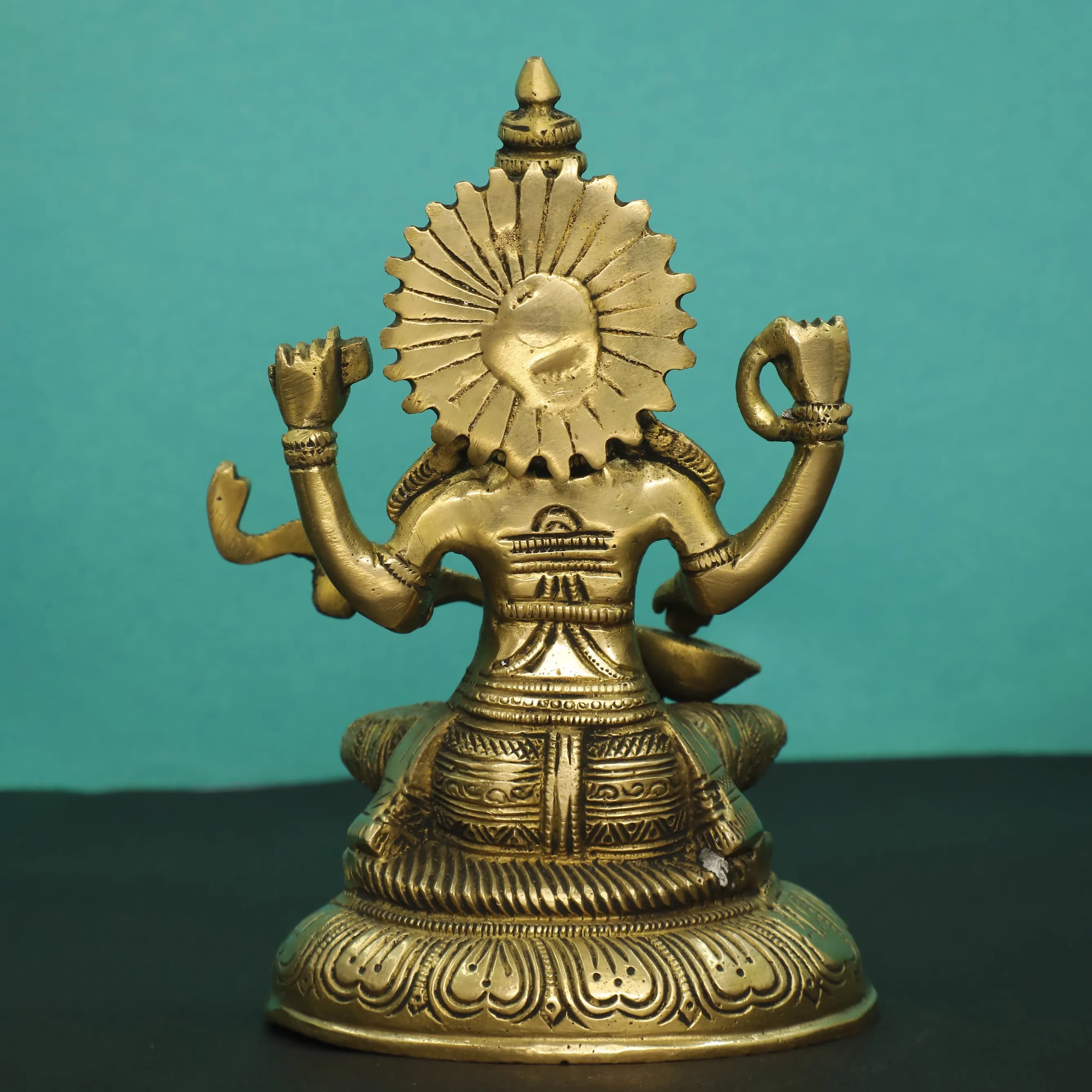 8 Inches Lakshmi Ganesh Saraswati Brass Idol  - Decorative Home Decor