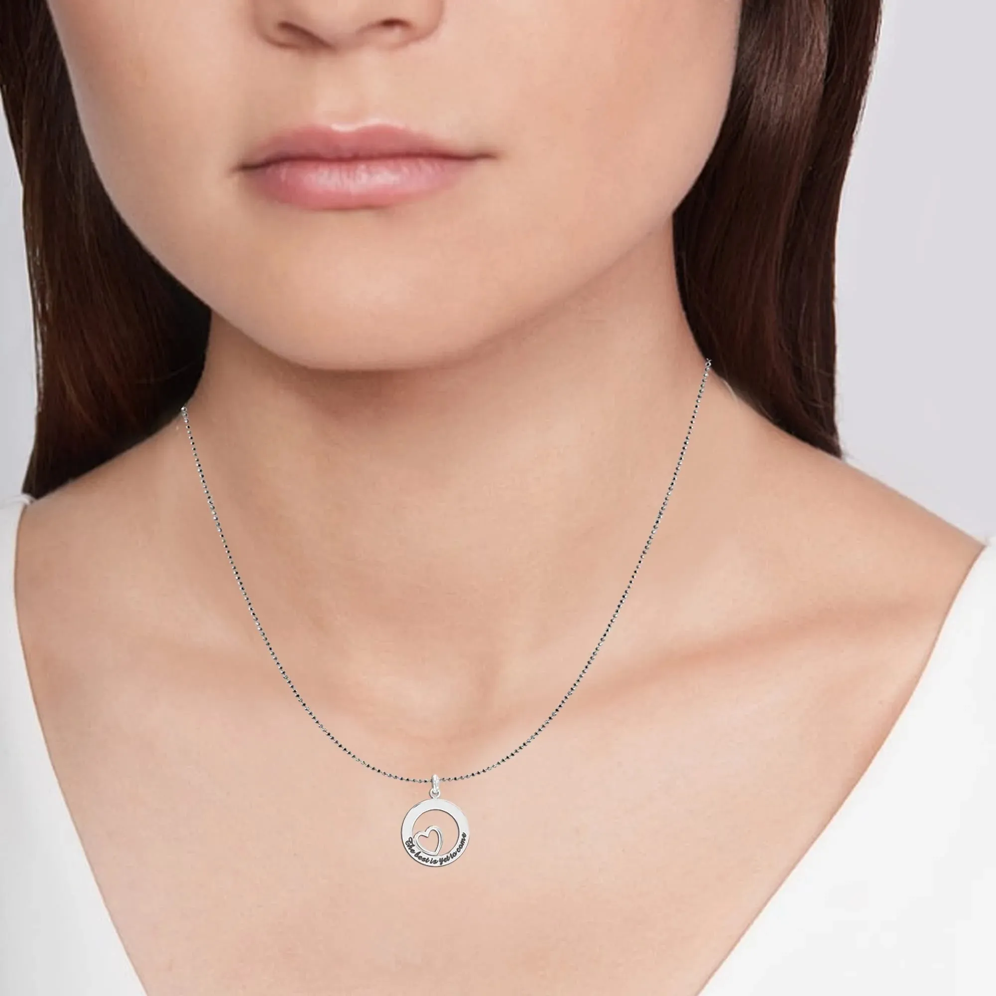 925 Sterling Silver The Best is Yet to Come Quote Silver Charms Necklace Pendant Jewellery for Teen Women