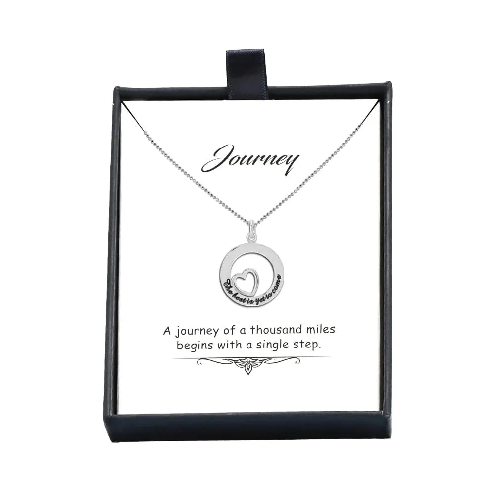 925 Sterling Silver The Best is Yet to Come Quote Silver Charms Necklace Pendant Jewellery for Teen Women