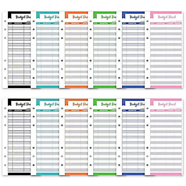 A6 Money Saving Organizer PU Leather Budget Binder Marble Notebook Budgets Planner 2023 Envelope Office School Supplies