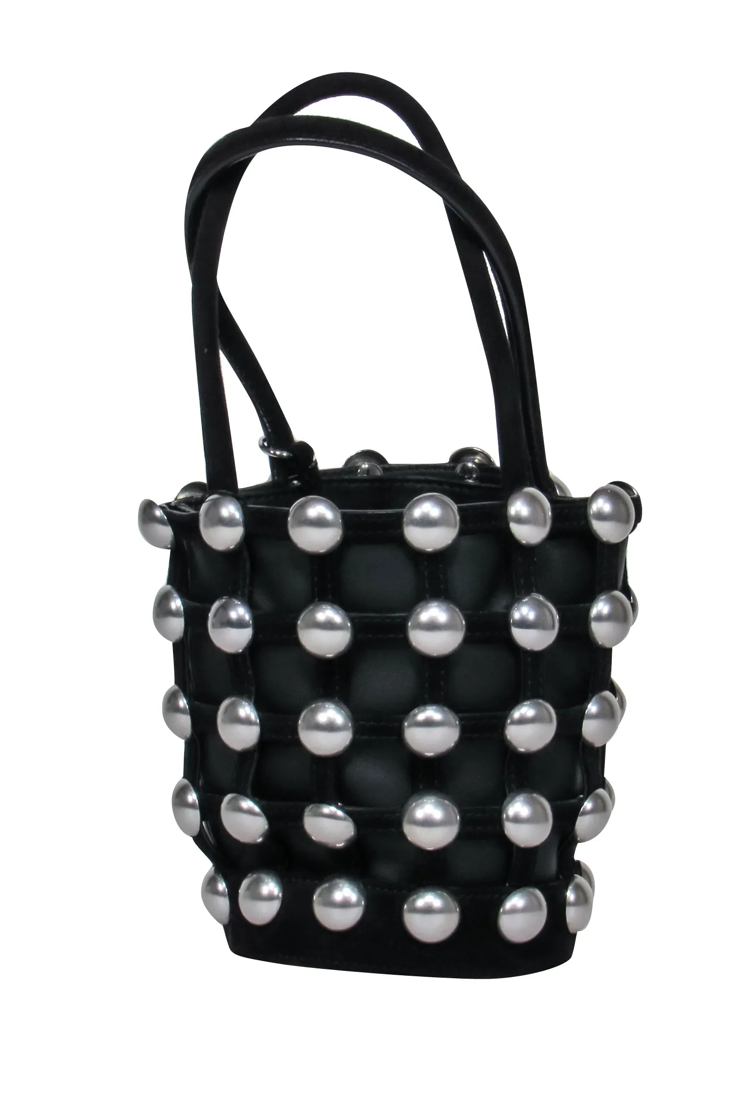 Alexander Wang - Black Leather Mini Bucket Bag w/ Silver Studs
