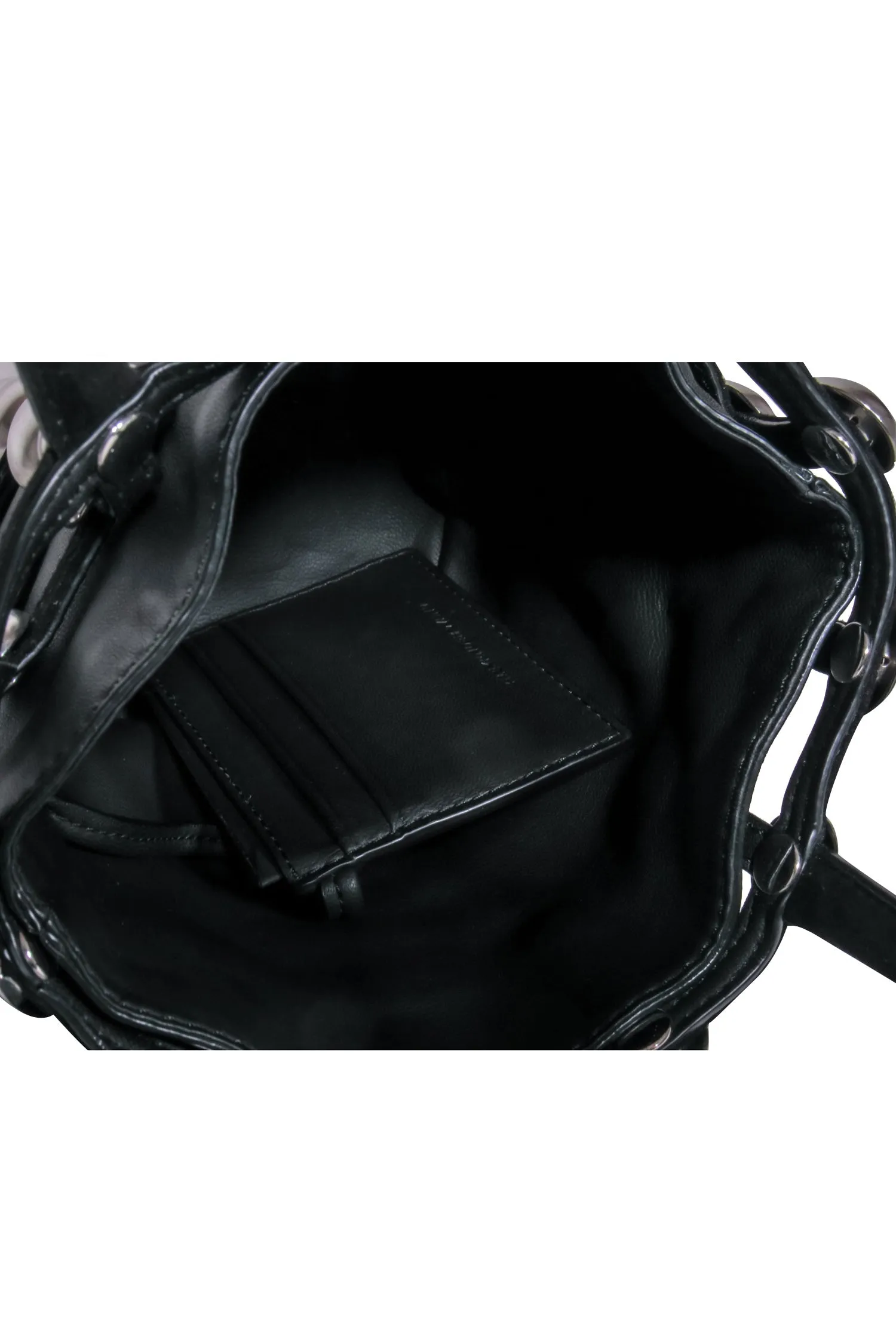 Alexander Wang - Black Leather Mini Bucket Bag w/ Silver Studs