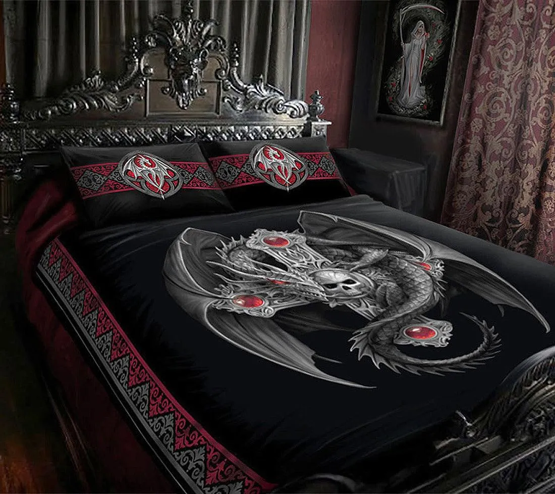 Autumn Bedroom Decor - GOTHIC DRAGON-Duvet & Pillow Cases Cover Set UK Superking/US Kingsize