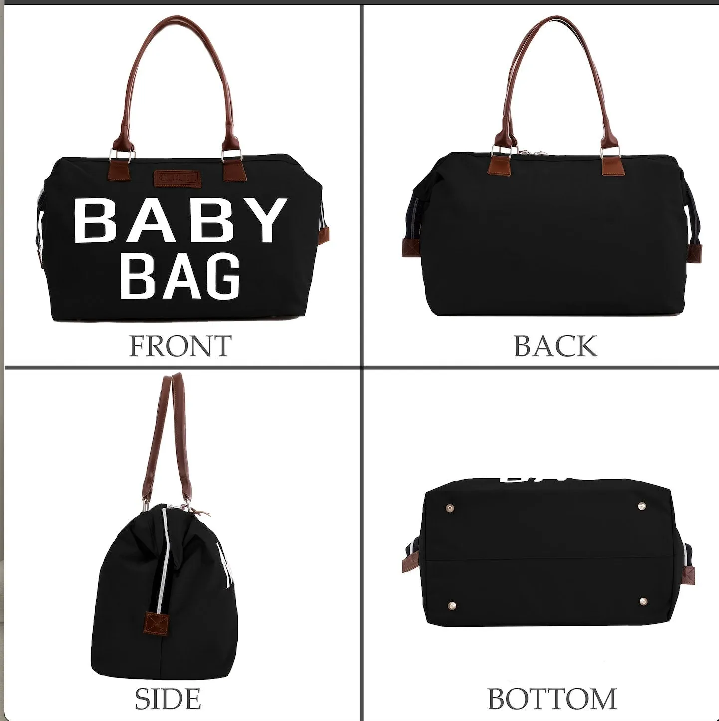 Baby Diaper Bag - Hospital & Travel Ready (BLACK)