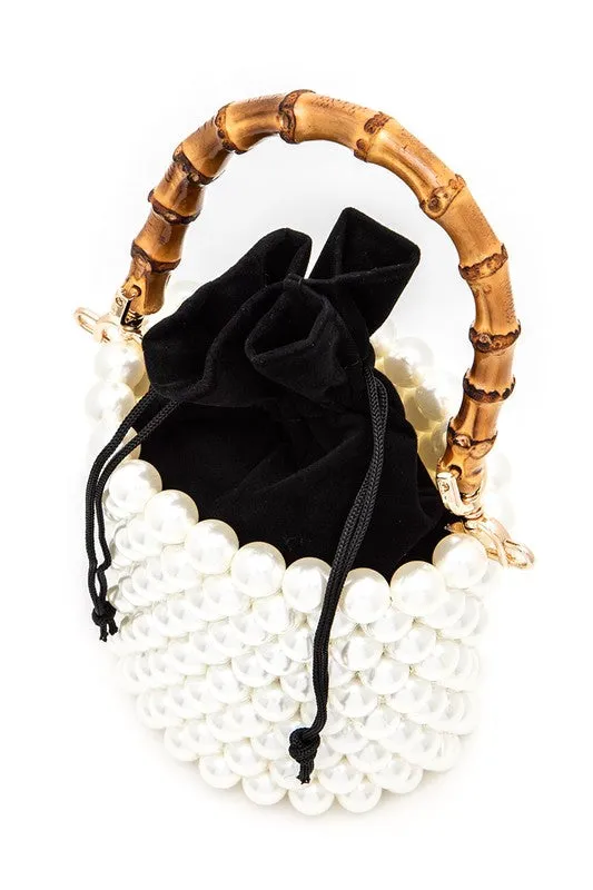 Beaded Bucket Clutch Bag