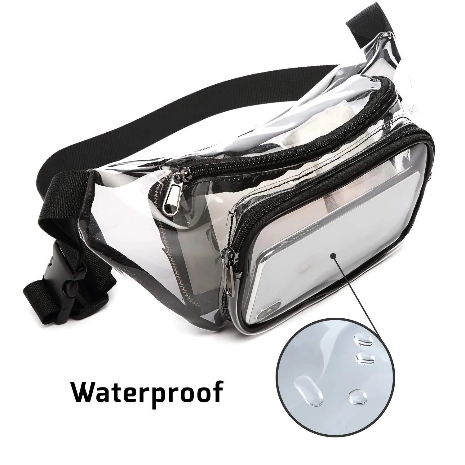 Black Mogul Stadium Clear Waist Bag