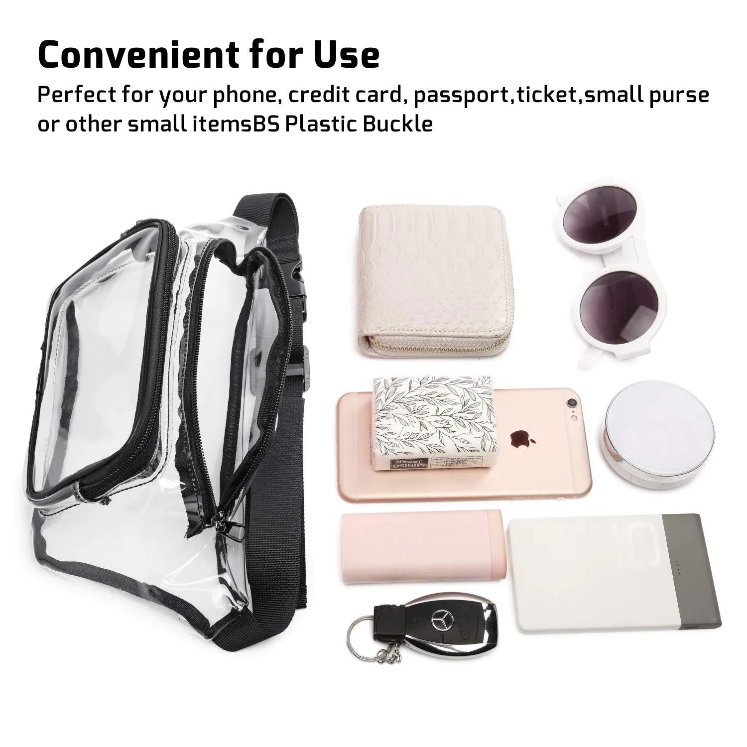 Black Mogul Stadium Clear Waist Bag
