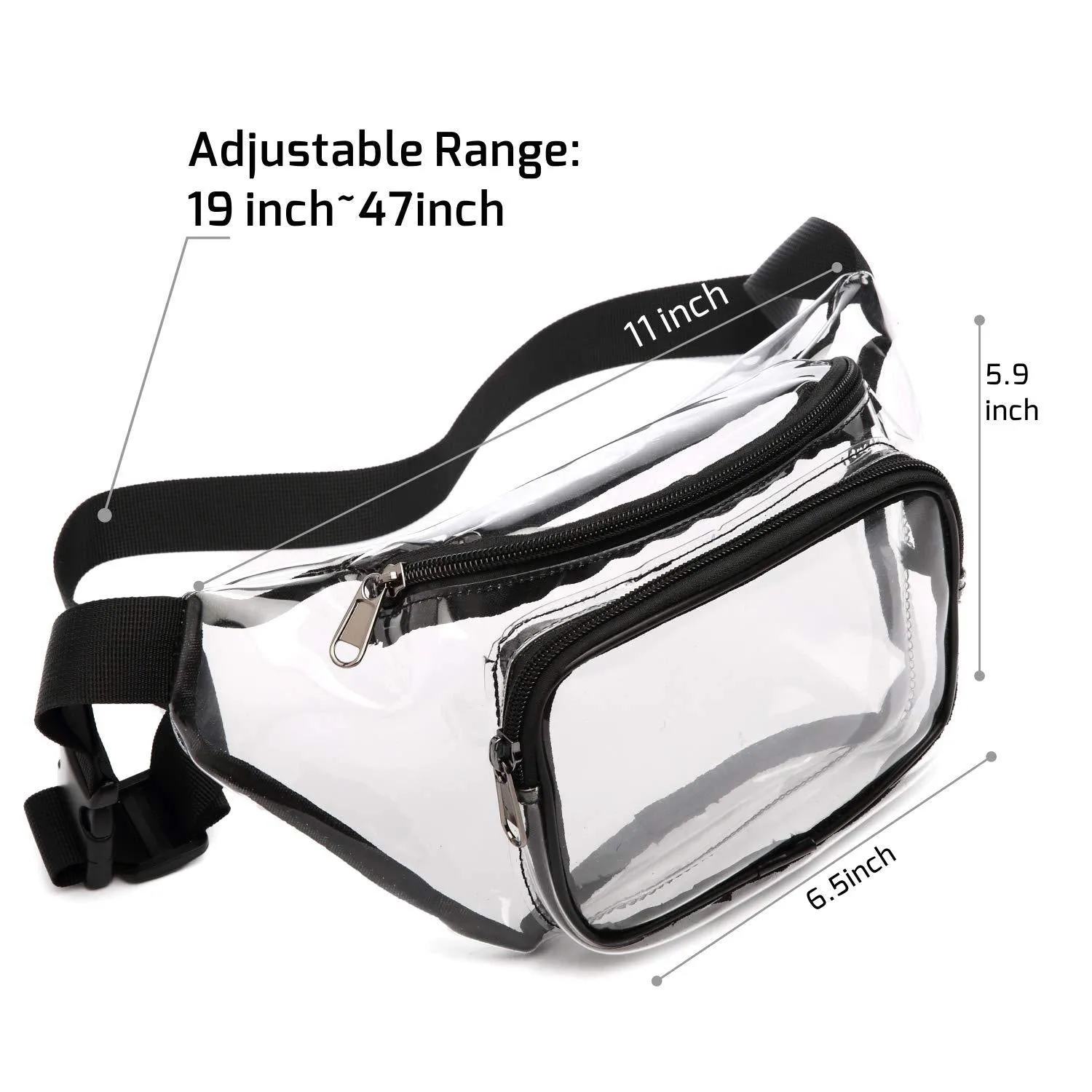 Black Mogul Stadium Clear Waist Bag