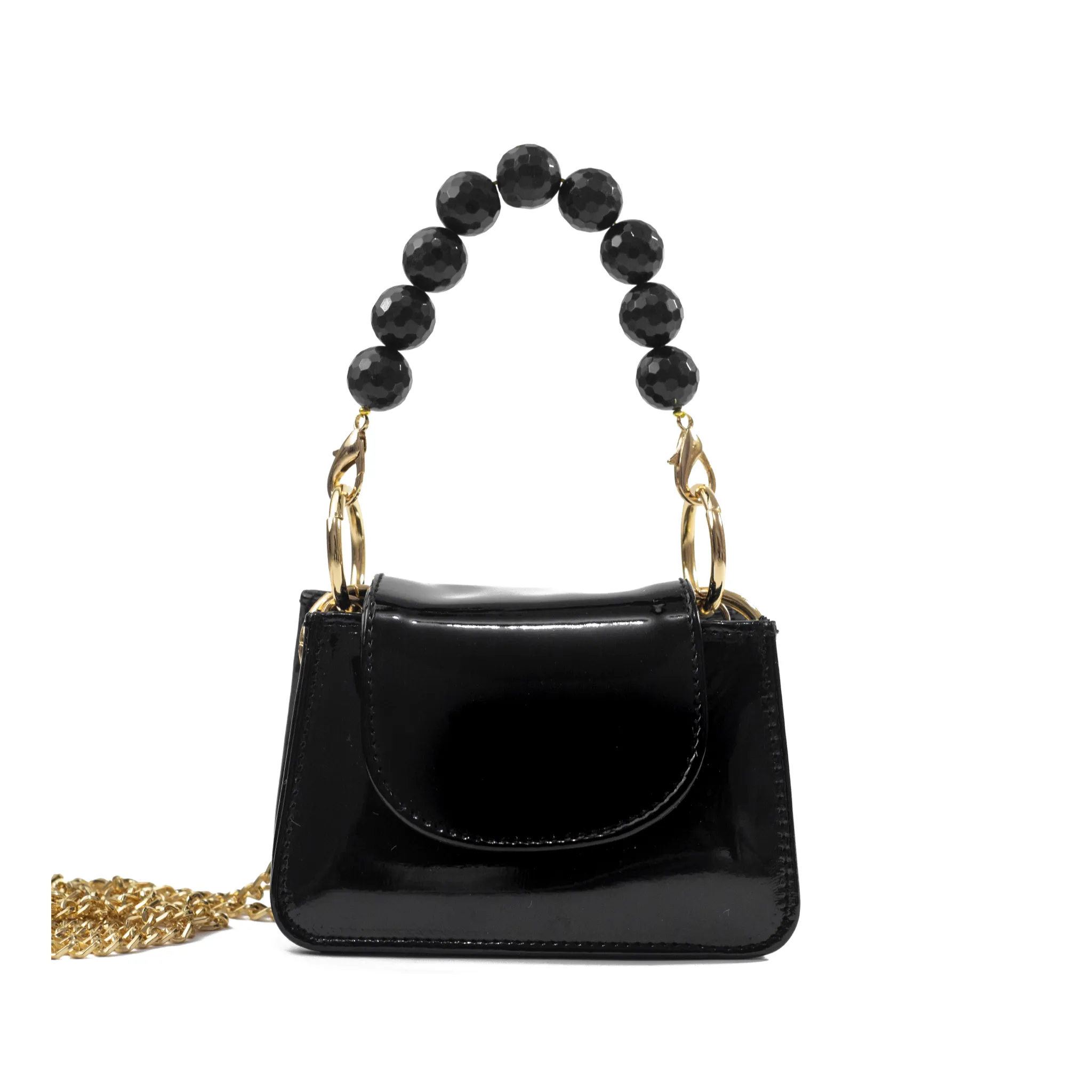 Black Patent Horra Bag