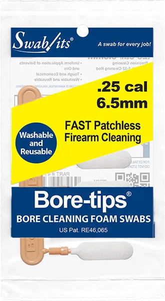 (Brand New) .25cal/6.5mm Gun Cleaning Bore-tips® by Swab-its: Barrel Cleaning Swabs: 41-6501