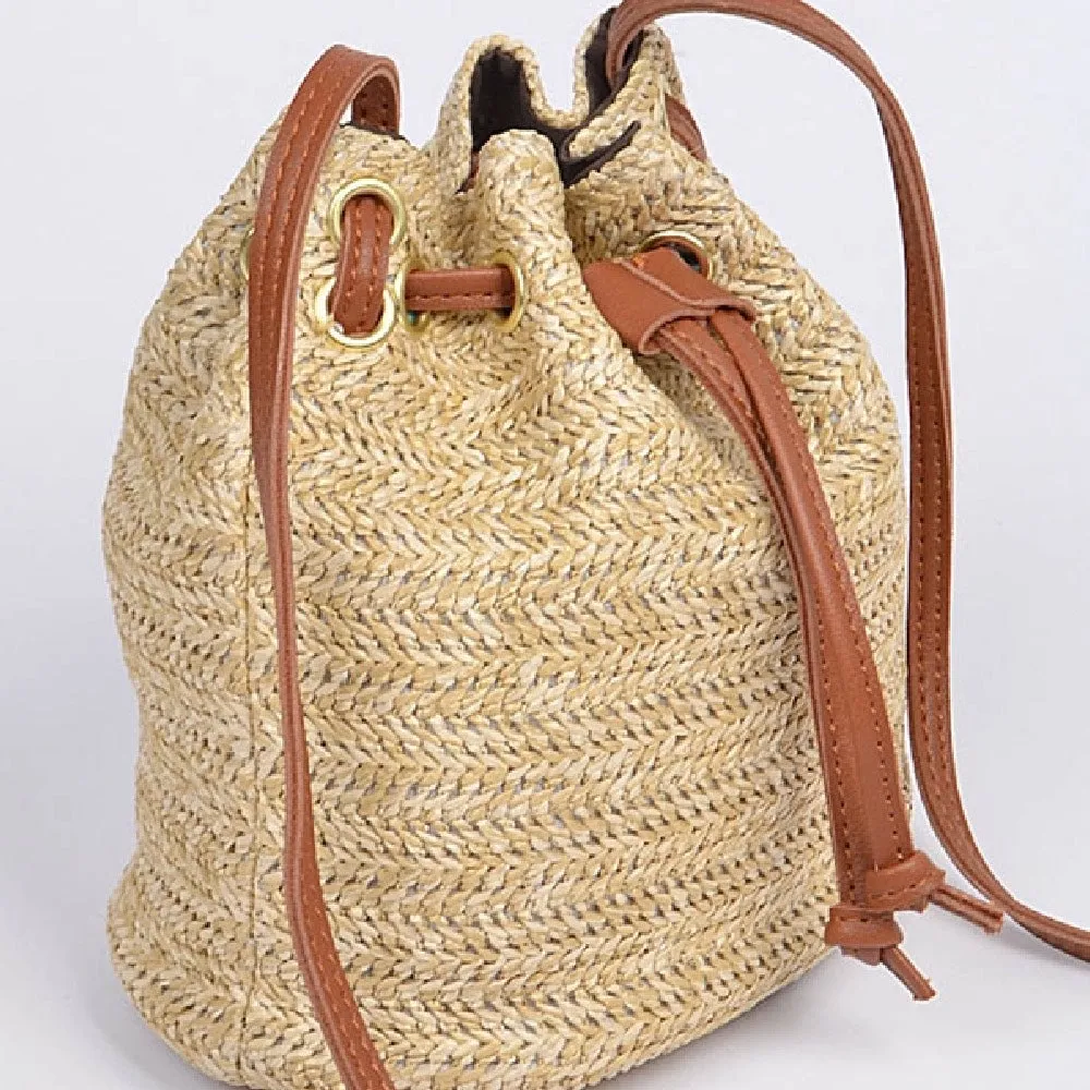 Bucket Of Love Straw Bag