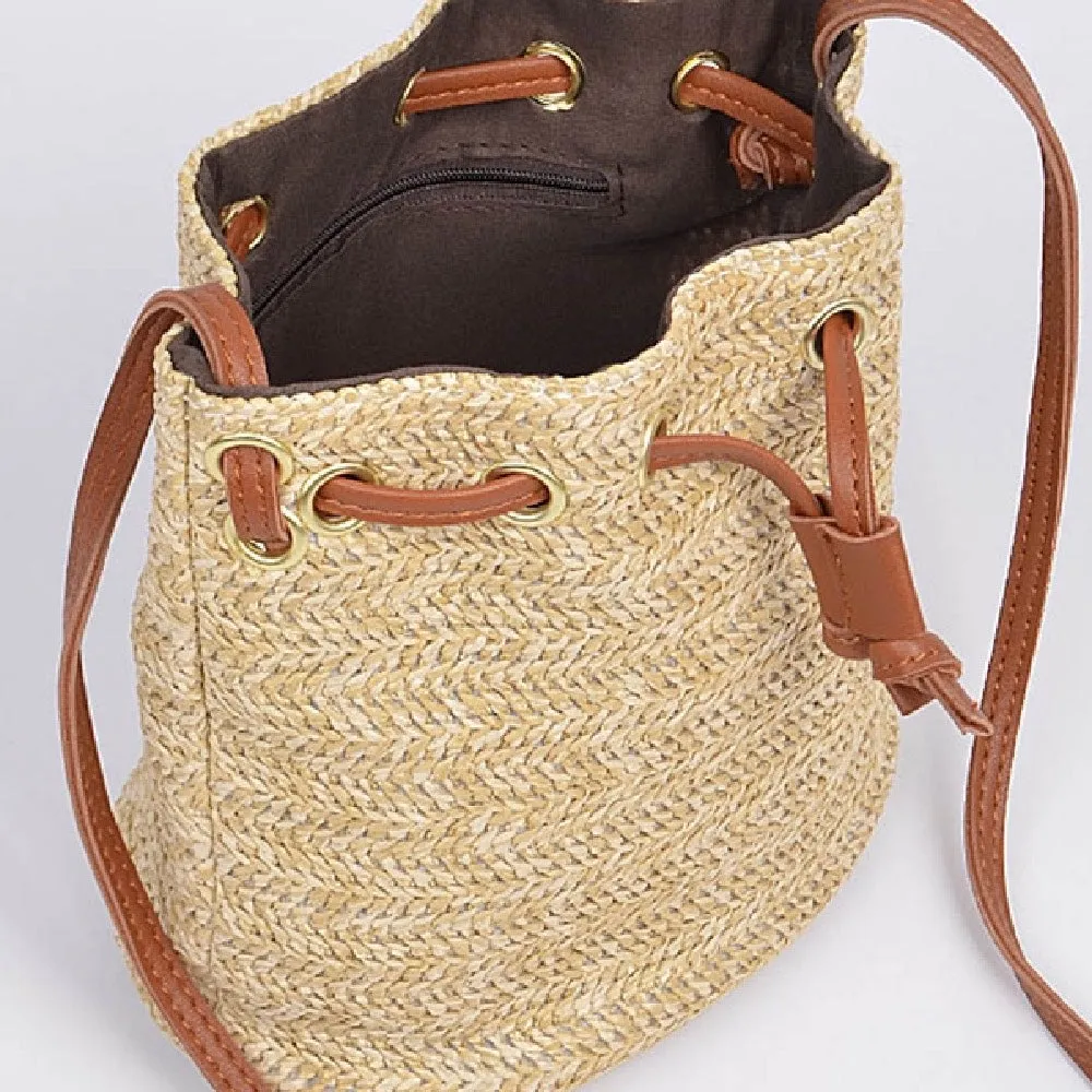 Bucket Of Love Straw Bag