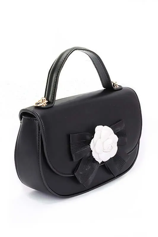 Camellia Flower Top Handle Bag