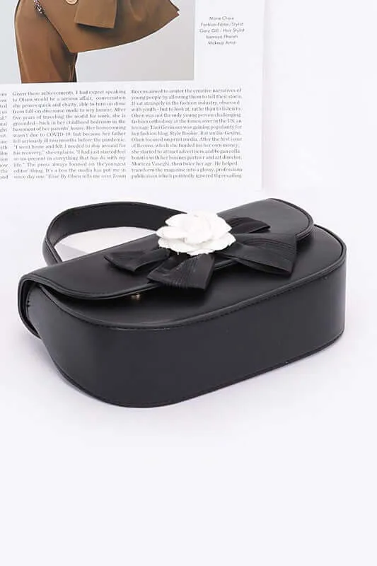 Camellia Flower Top Handle Bag