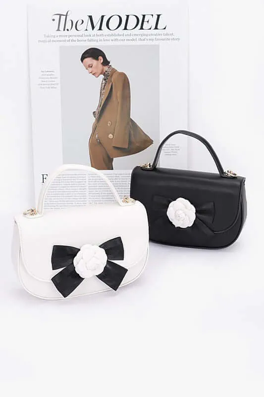 Camellia Flower Top Handle Bag