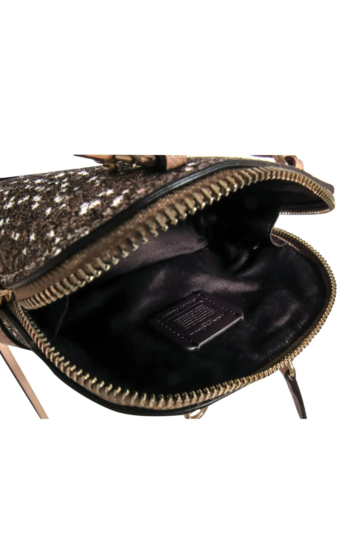 Coach - Gold & Tan Sparkly Star Mini Convertible Crossbody