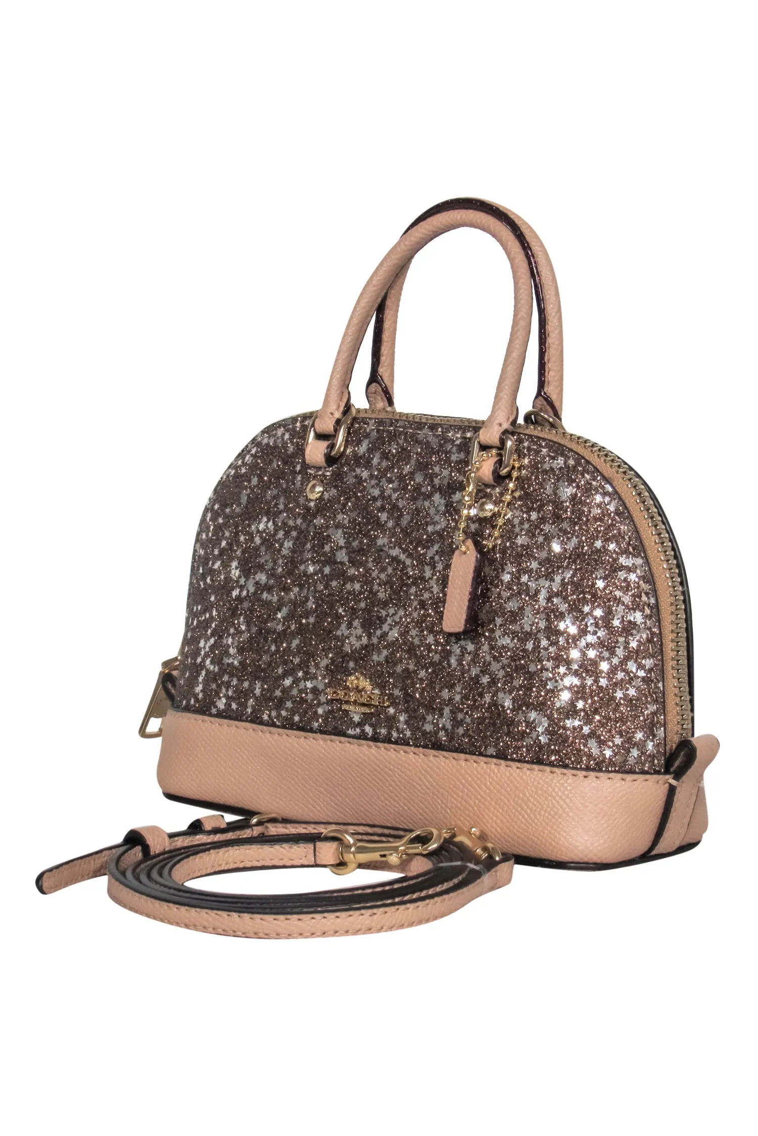 Coach - Gold & Tan Sparkly Star Mini Convertible Crossbody