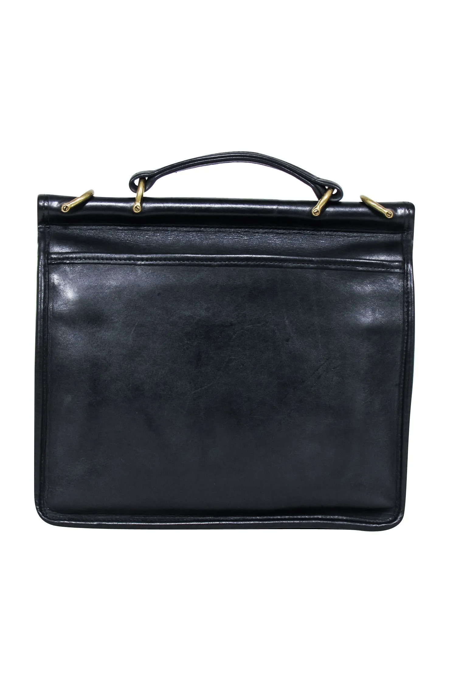 Coach - Willis Black Leather Vintage Messenger Crossbody Bag
