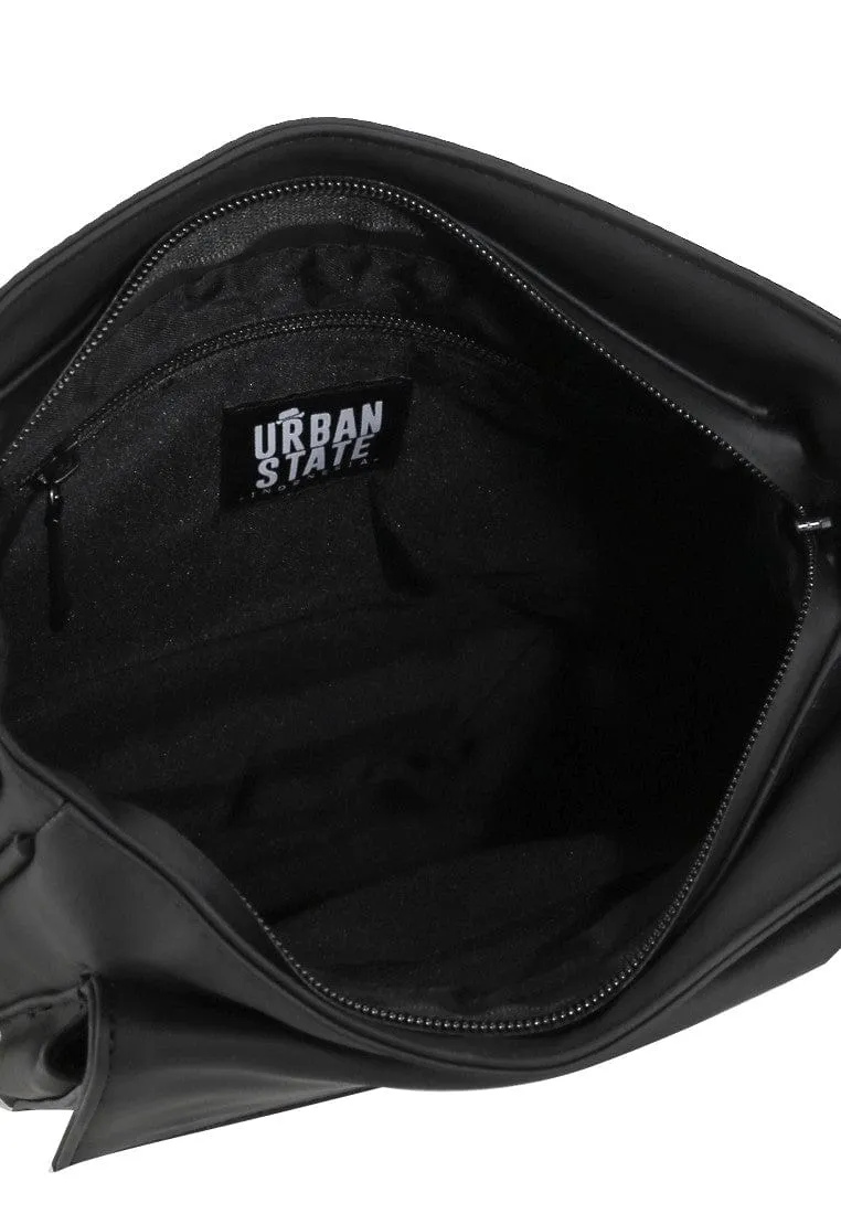 Coated Dry League Flap Crossbody Bag - Black